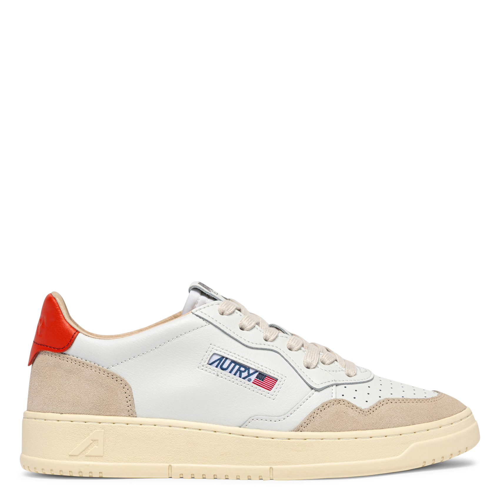 Niedrige Sneaker aus Leder-Mix AUTRY Orange