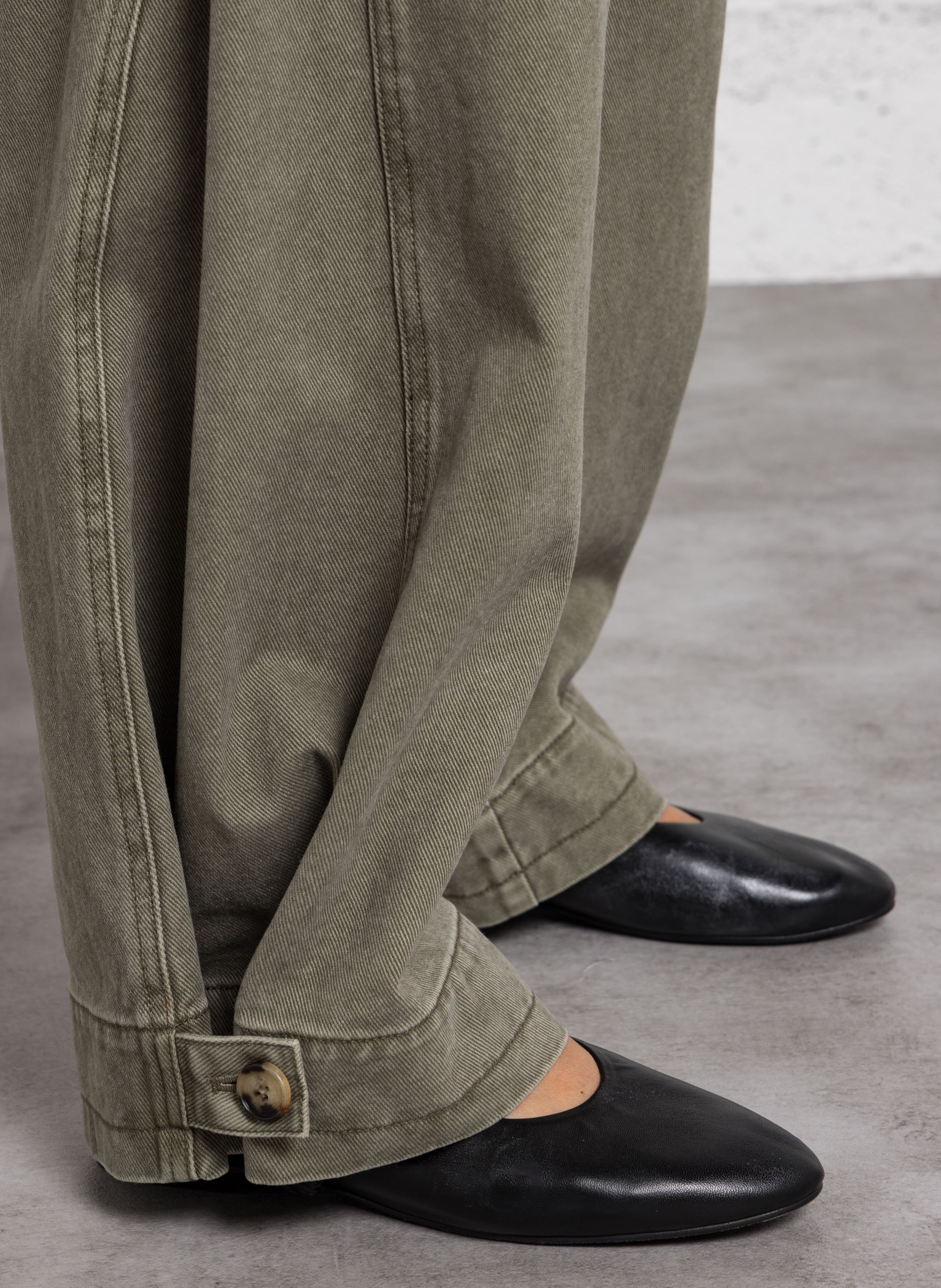 High-waisted wide-leg jeans RUE DE TOKYO Green