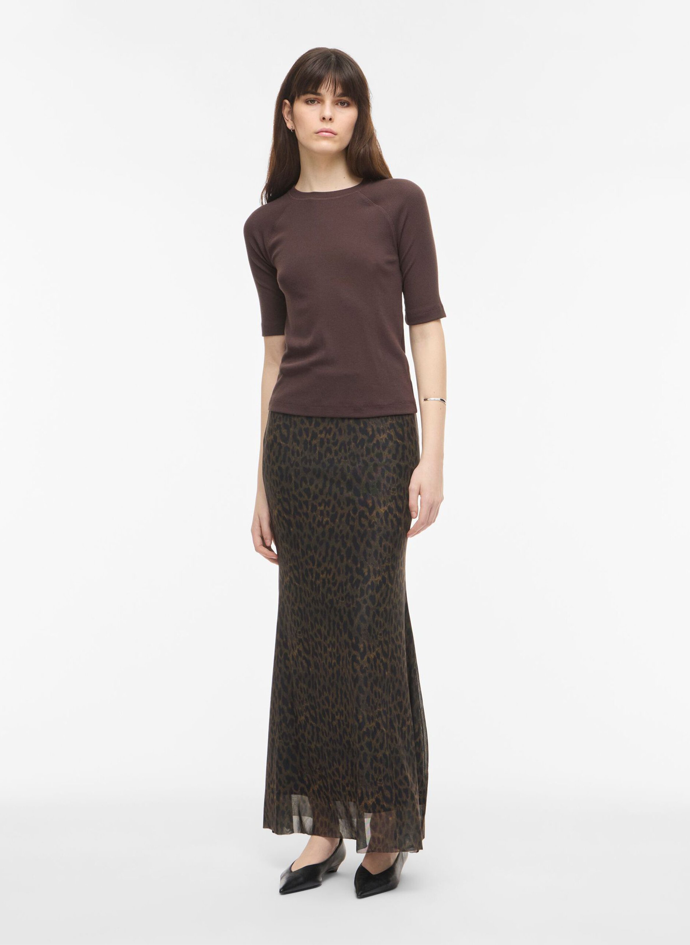 Top droit col rond ROUGE EDIT Marron