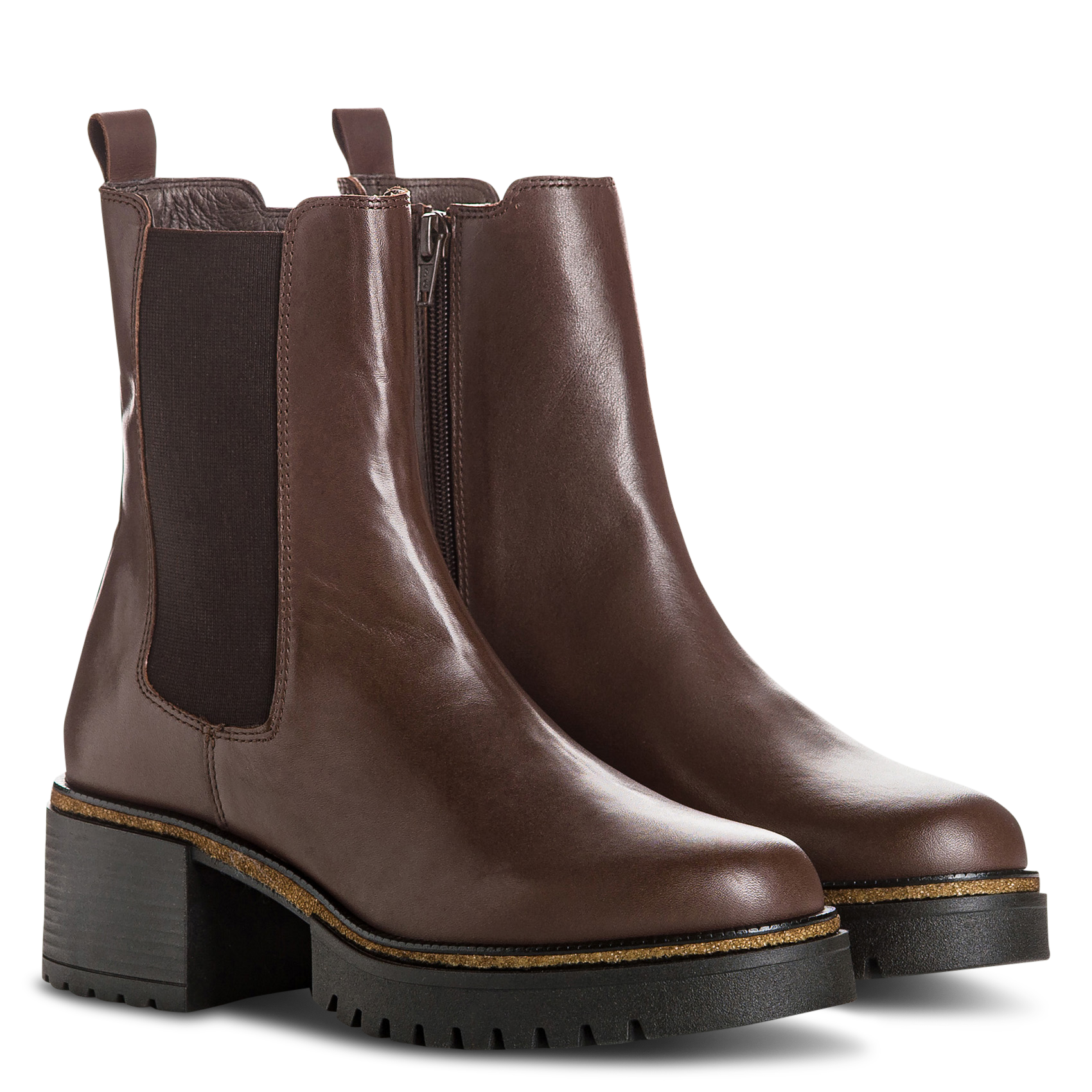 Lederstiefeletten REQINS Braun