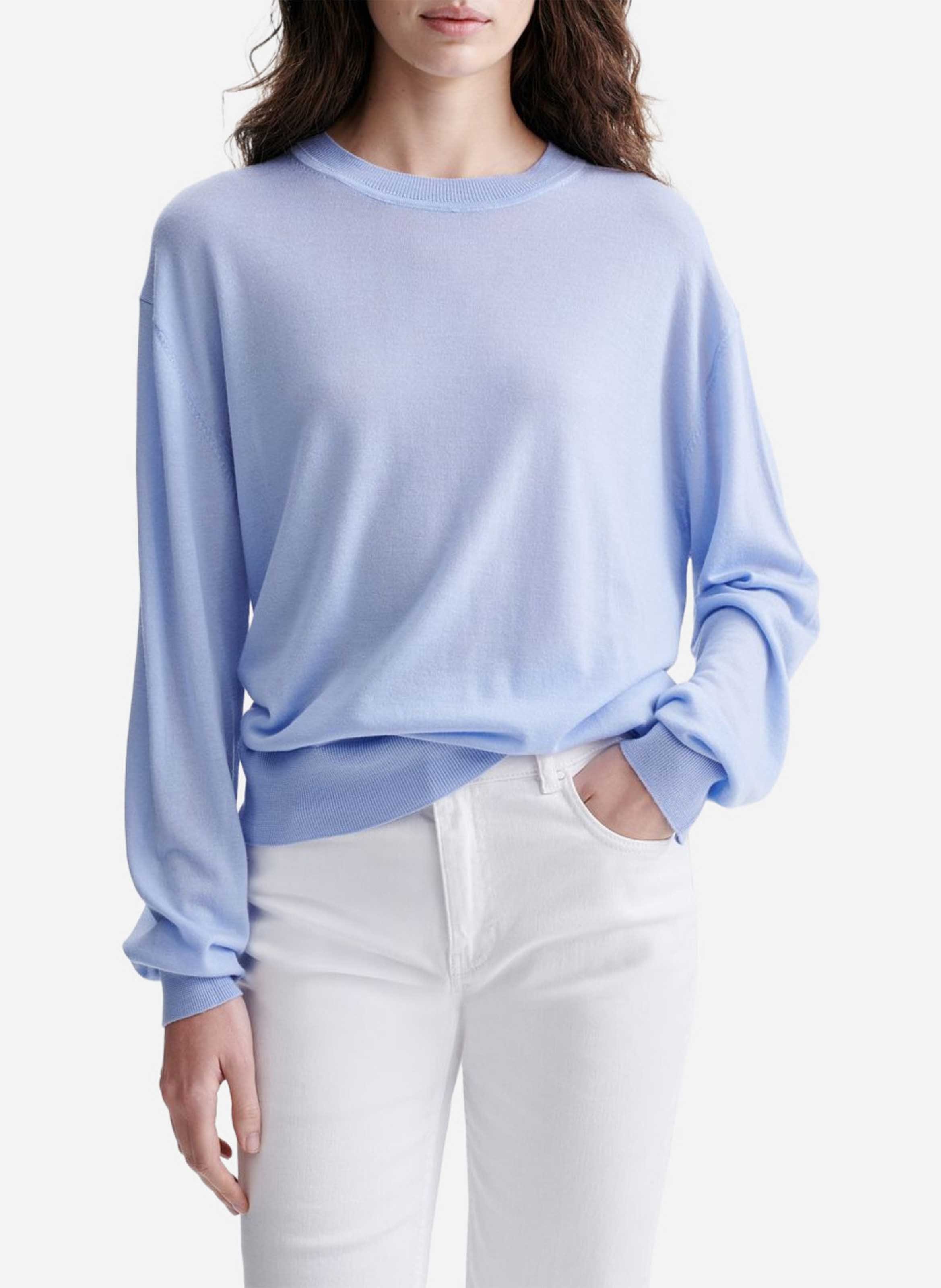 Pull droite en laine mérinos VANESSA BRUNO Bleu