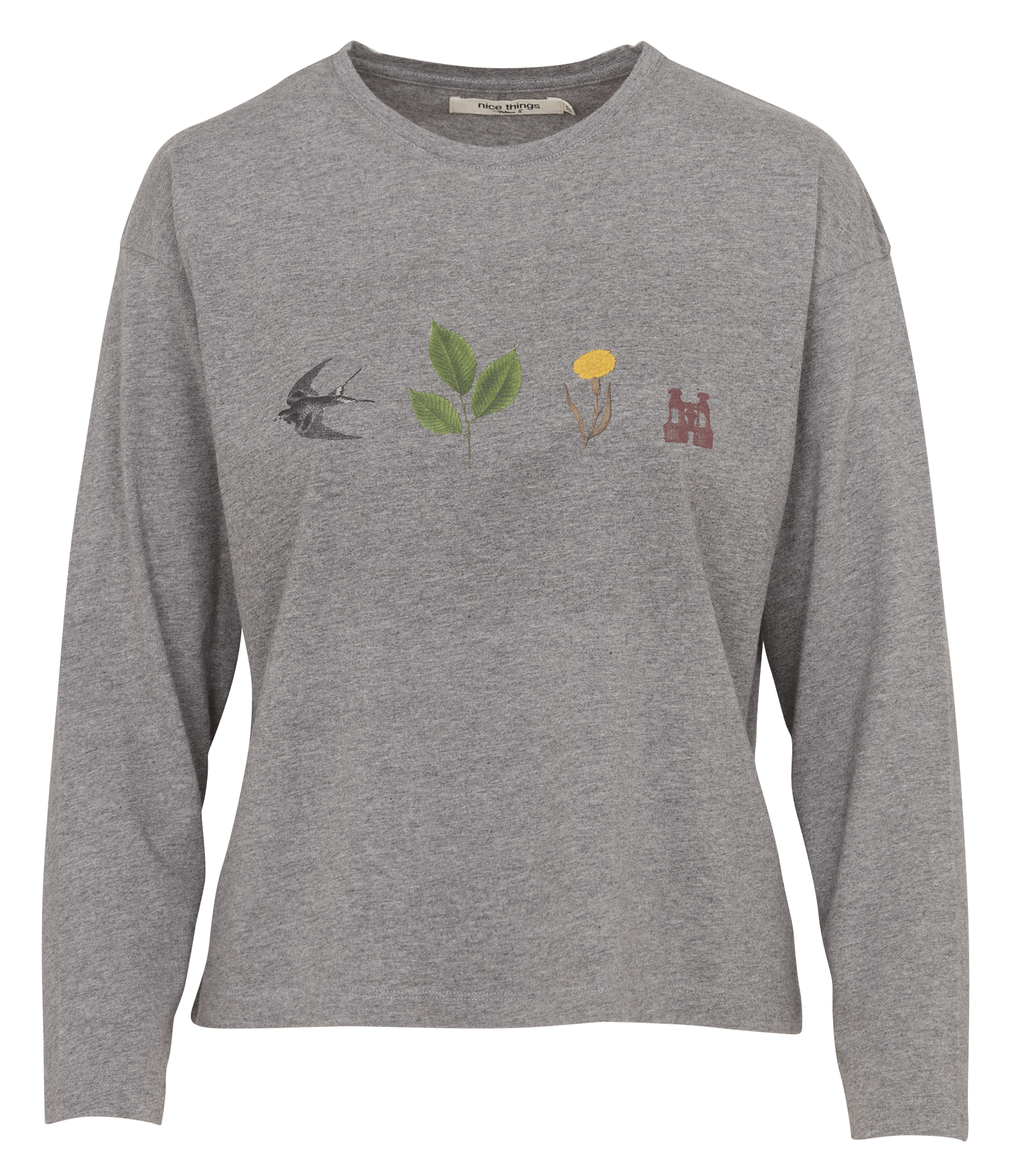 Lange mouwen T-shirt van katoen NICE THINGS Grijs