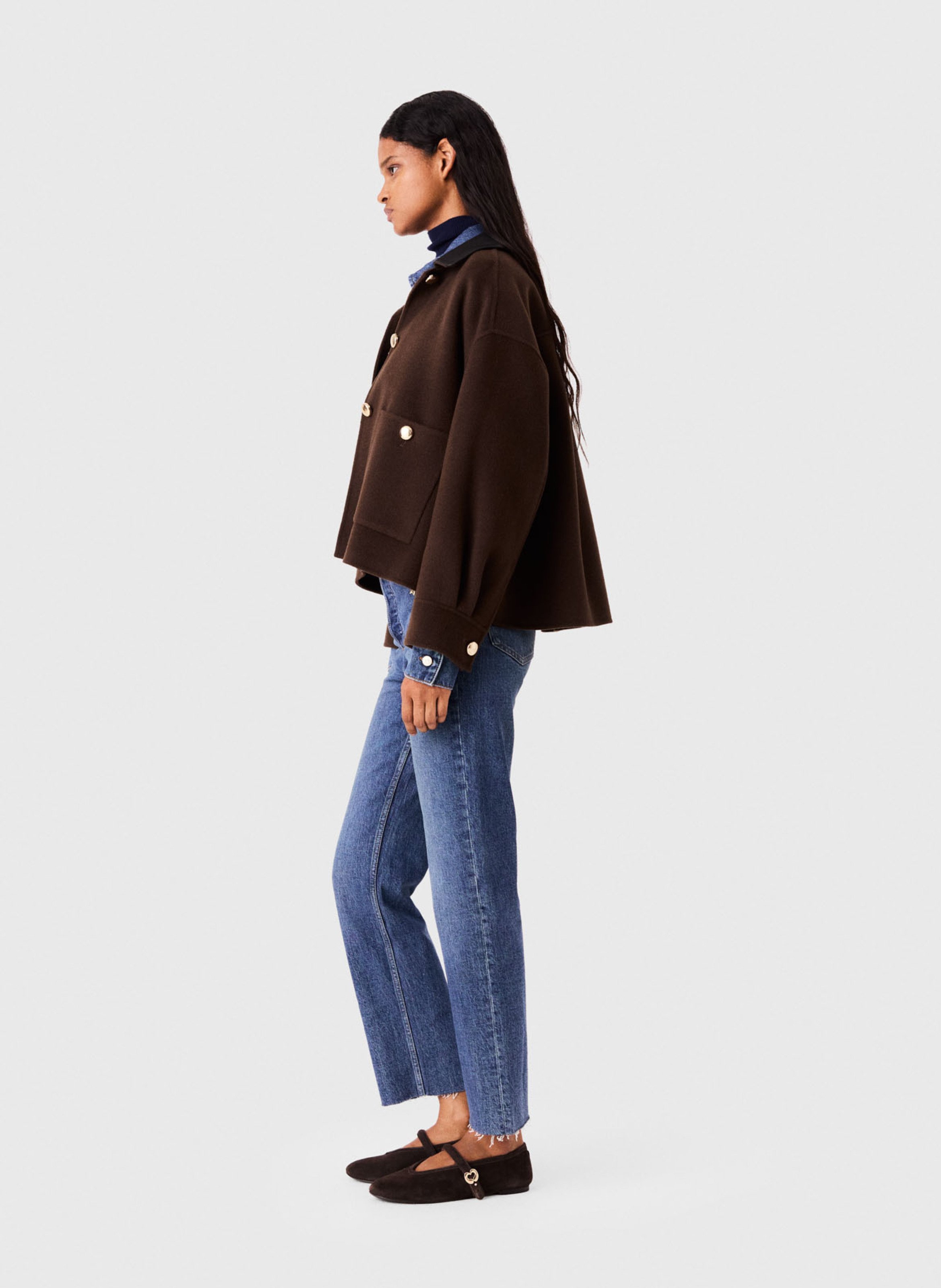 Veste oversize en laine mélangée MAJE Marron