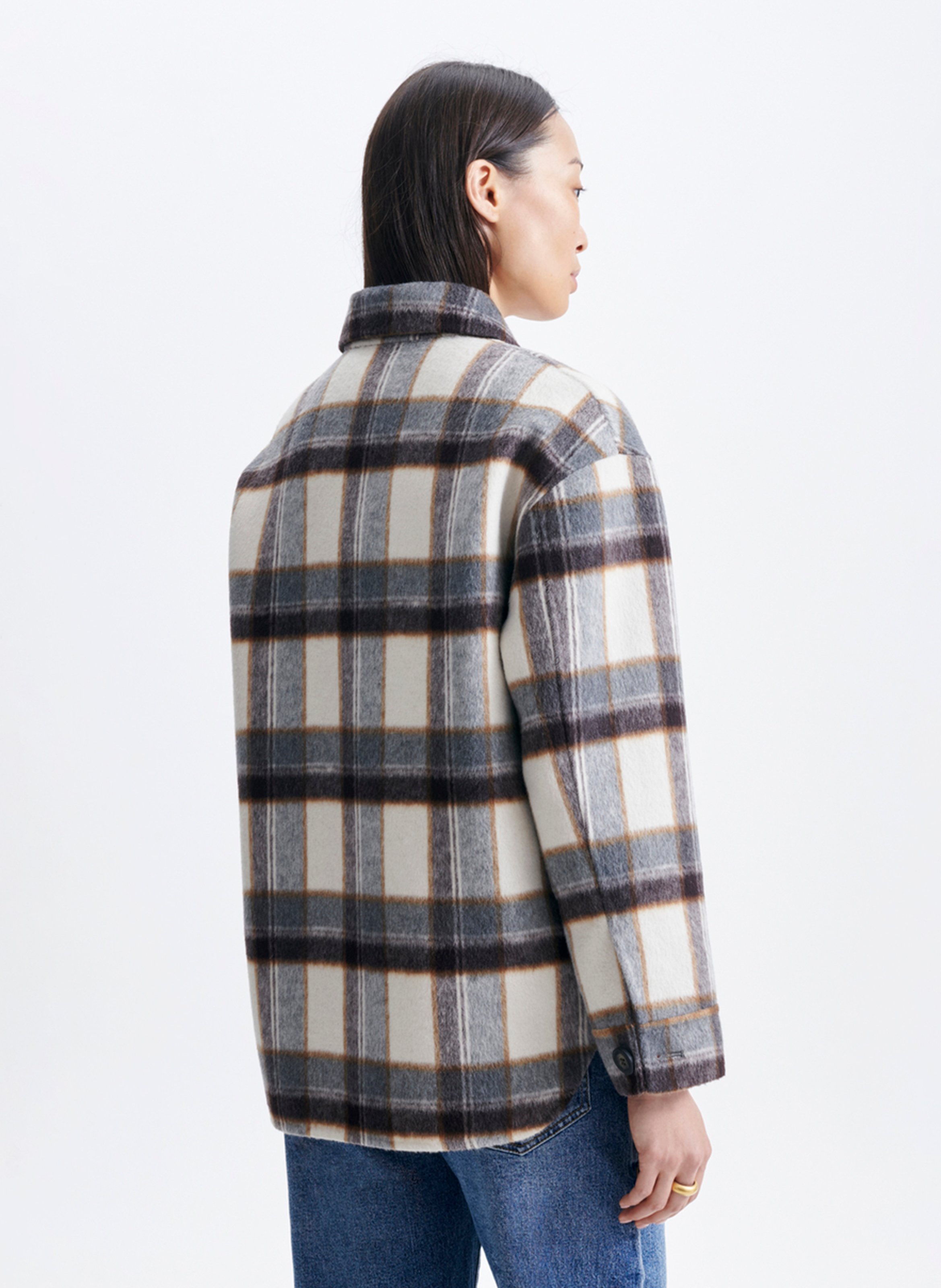 Wool-blend overshirt with classic collar VANESSA BRUNO Grey