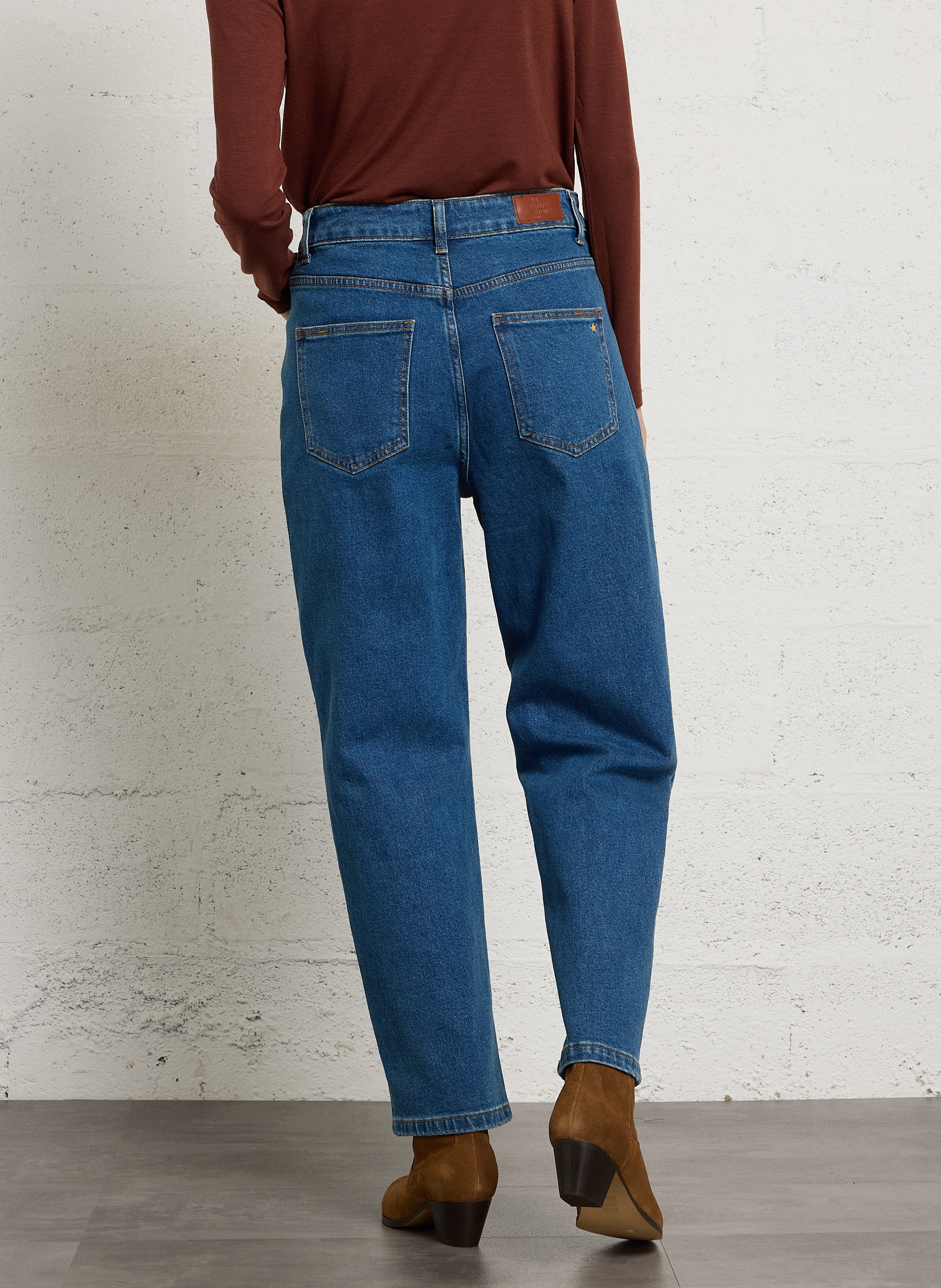 Mom jeans van katoenmix LA PETITE ETOILE Blauw