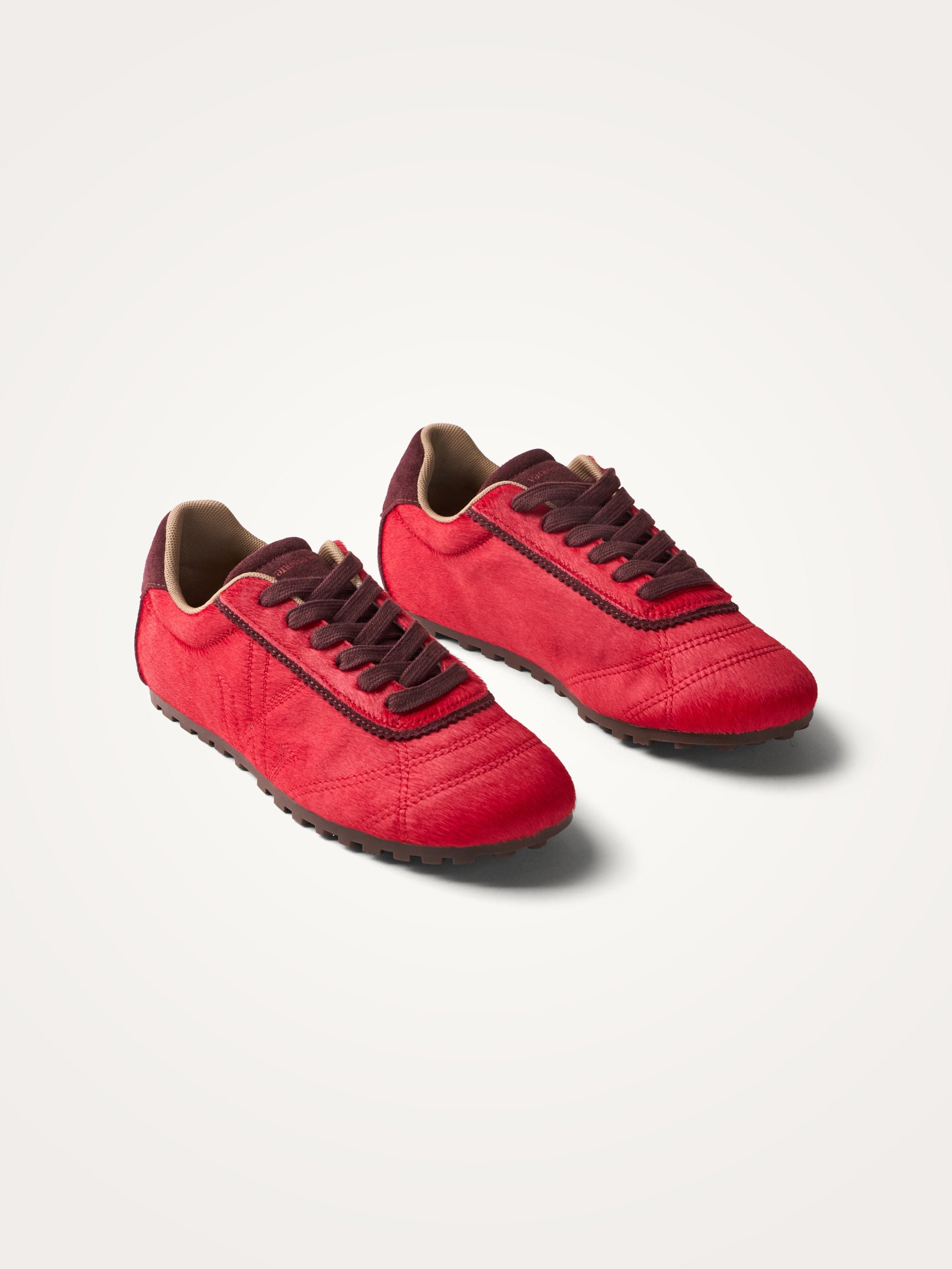 Sneakers with monogram sewn on a thin grooved sole VANESSA WU Red