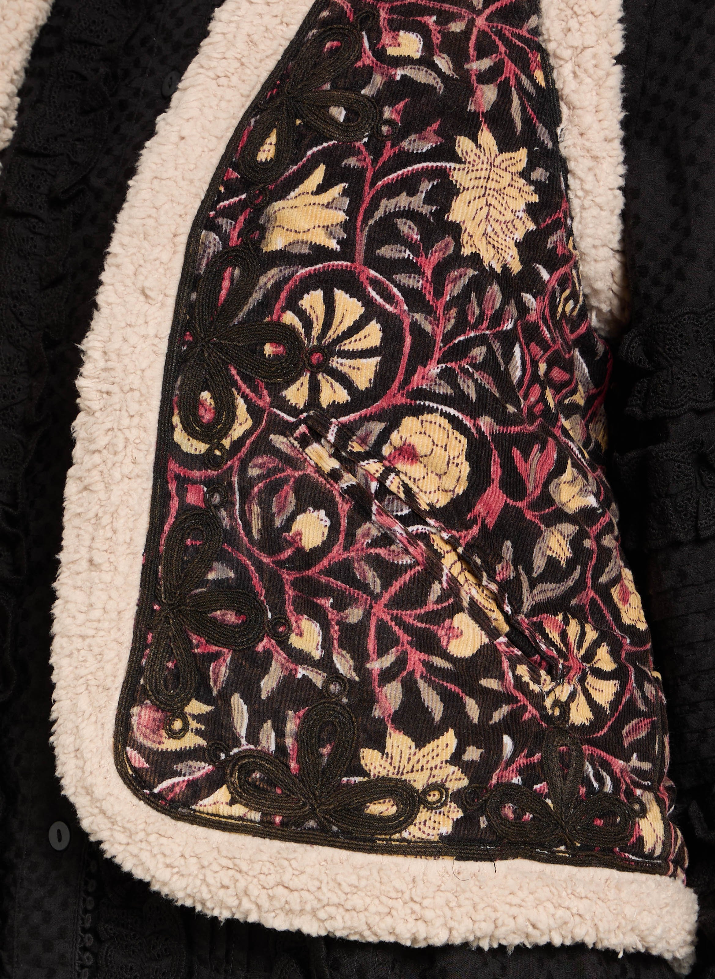 Bedruckte gerade Baumwolljacke MAISON HOTEL Schwarz