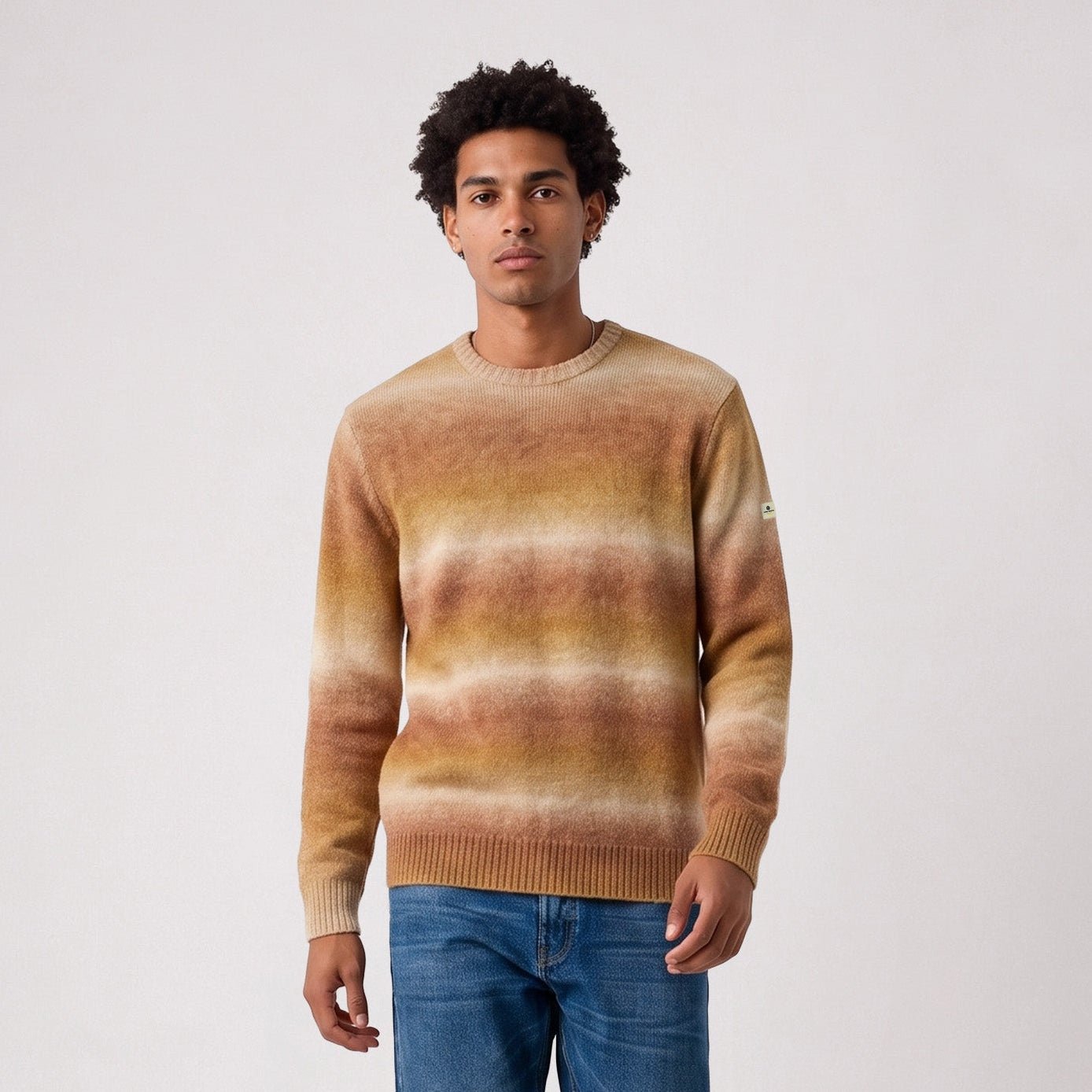 MERLIN caramel gradient crew-neck sweater sbplay SERGE BLANCO Brown