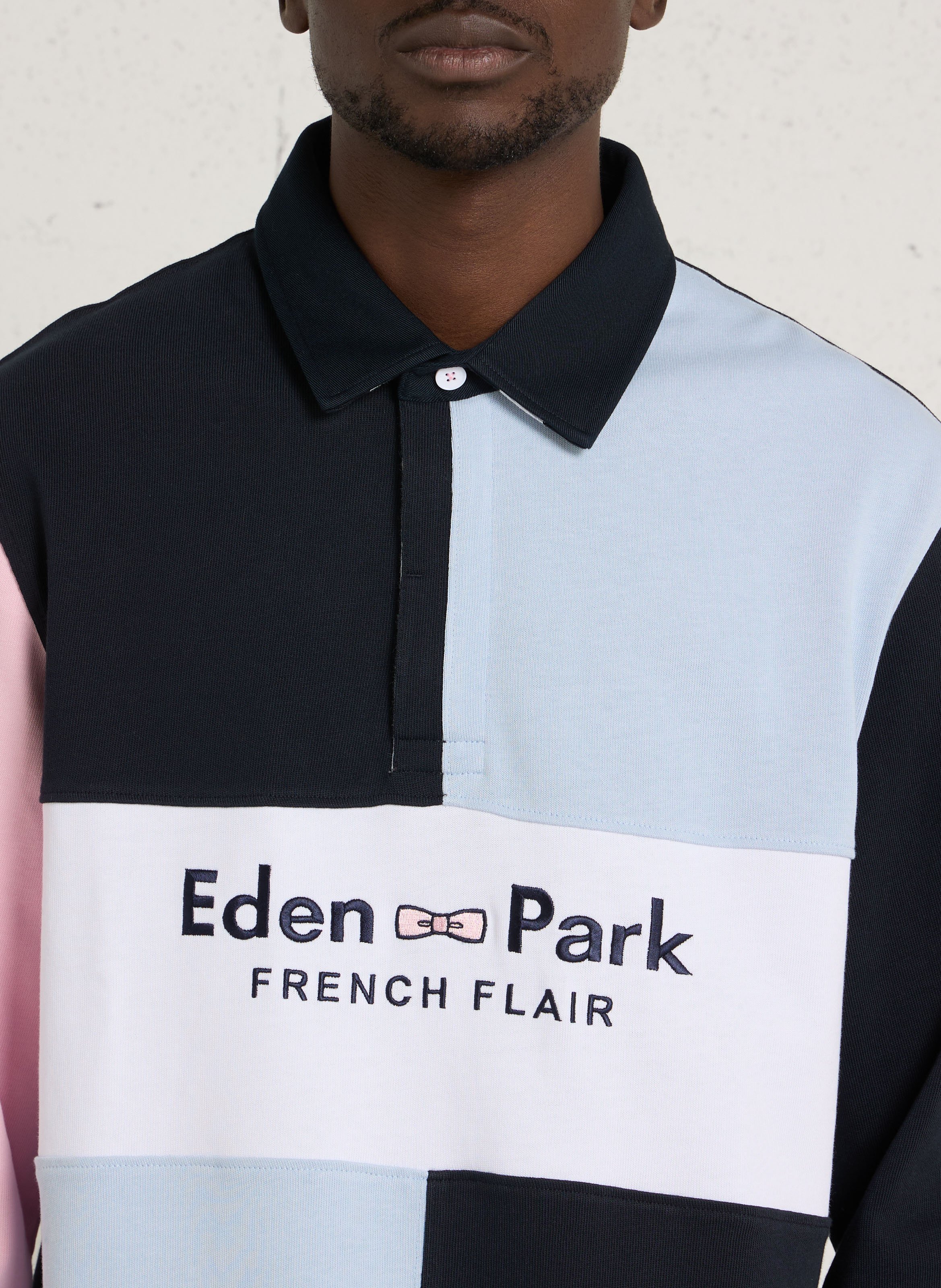 Baumwoll-Polo mit langen Ärmeln EDEN PARK Blau