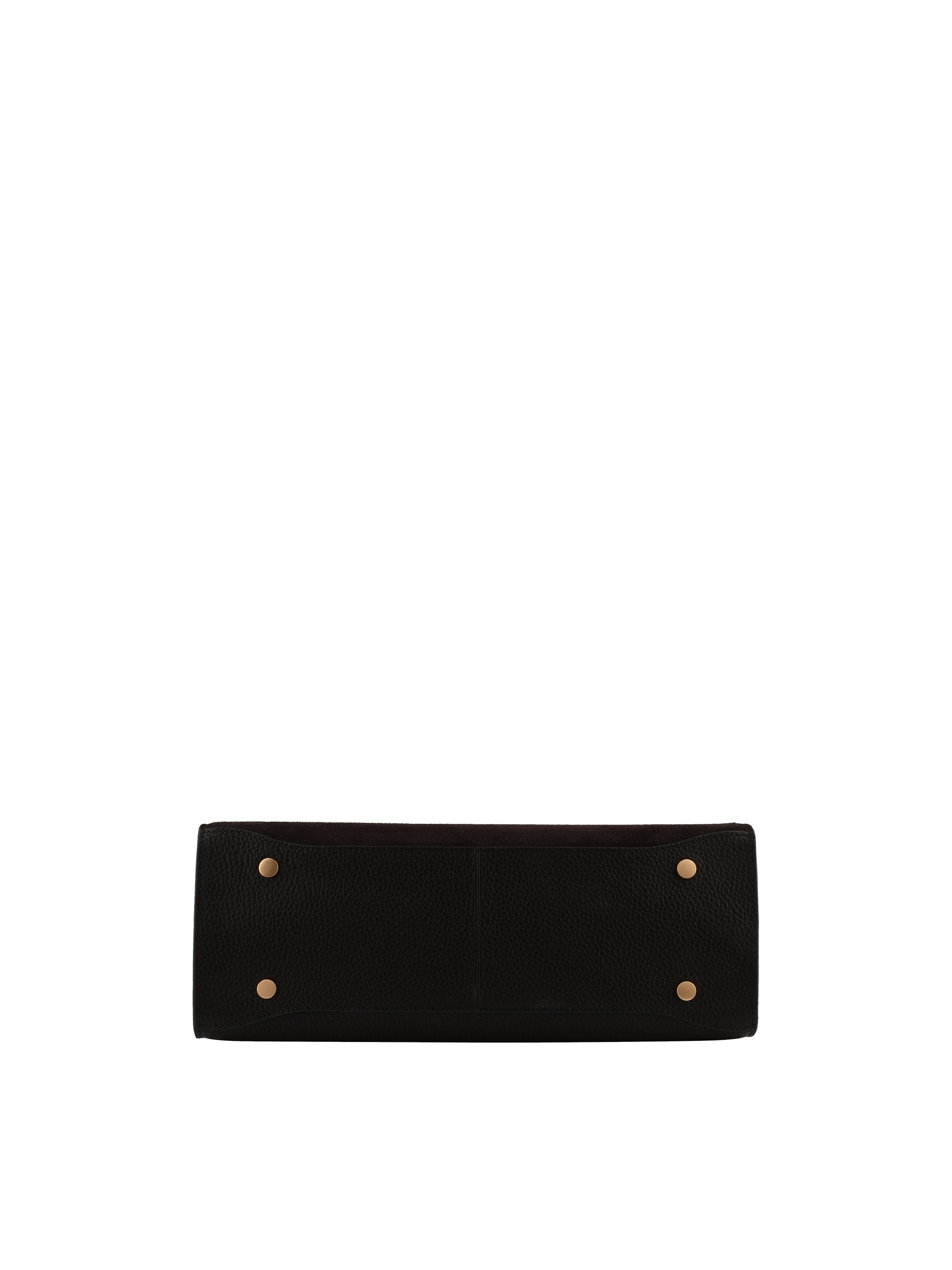 Cowhide leather handbag with a suede-effect finish POURCHET Brown