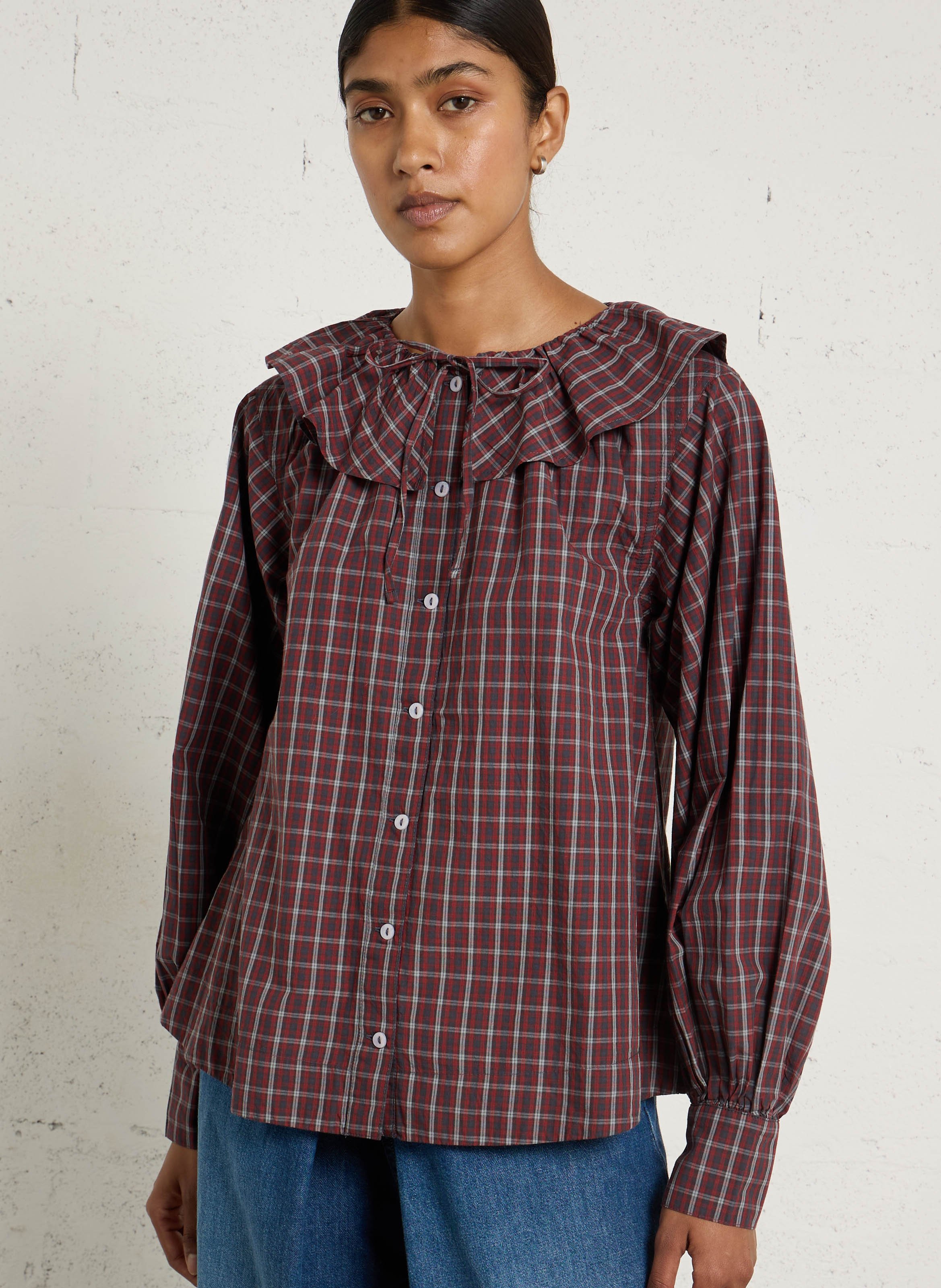 Blouse  col claudine en coton DAMSON MADDER