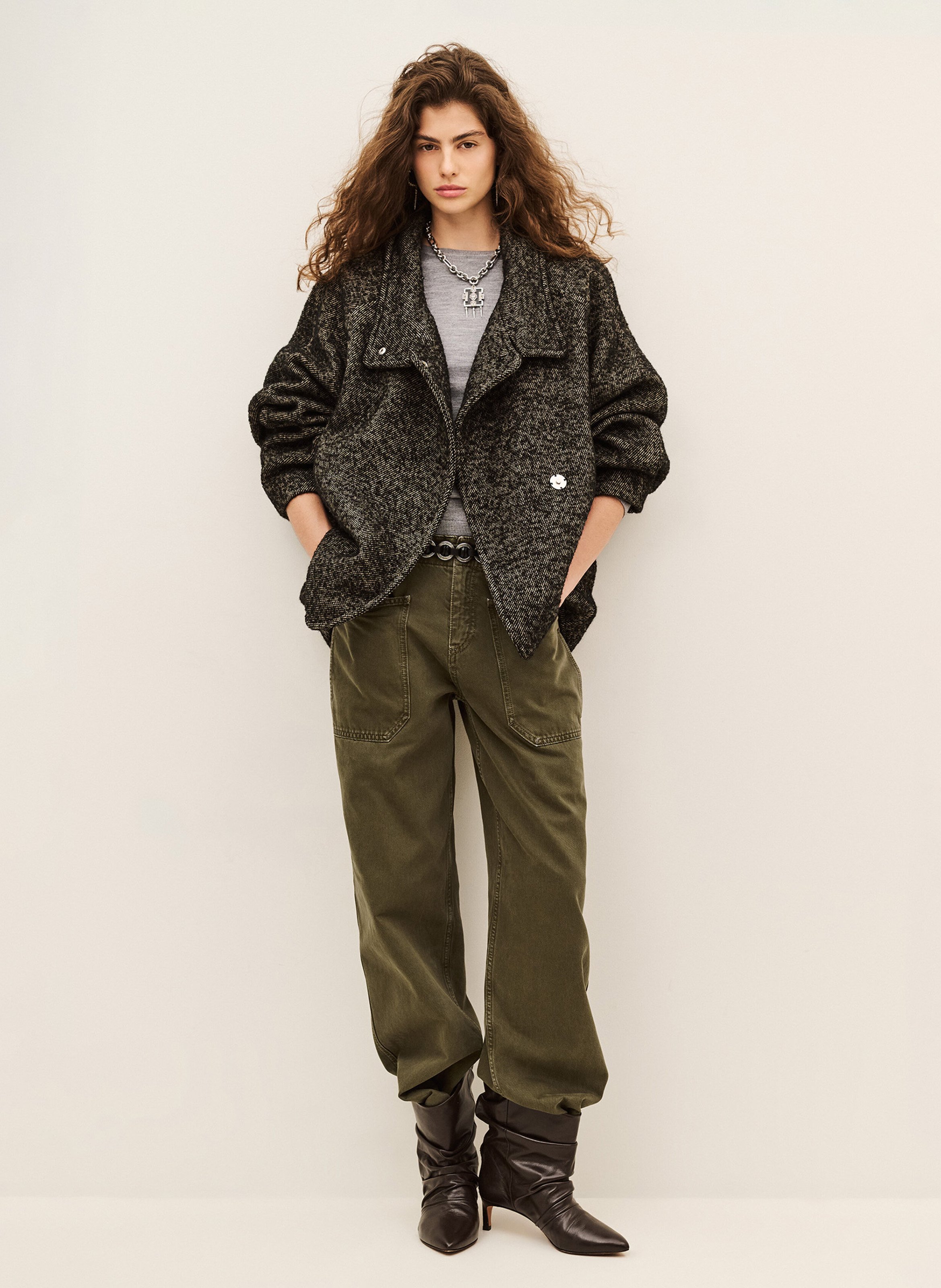 Manteau ample col montant  BA&SH Noir