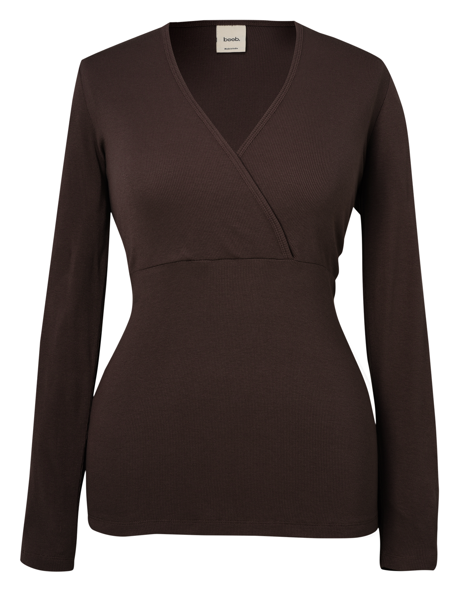 Haut de pyjama de grossesse côtelé BOOB Marron