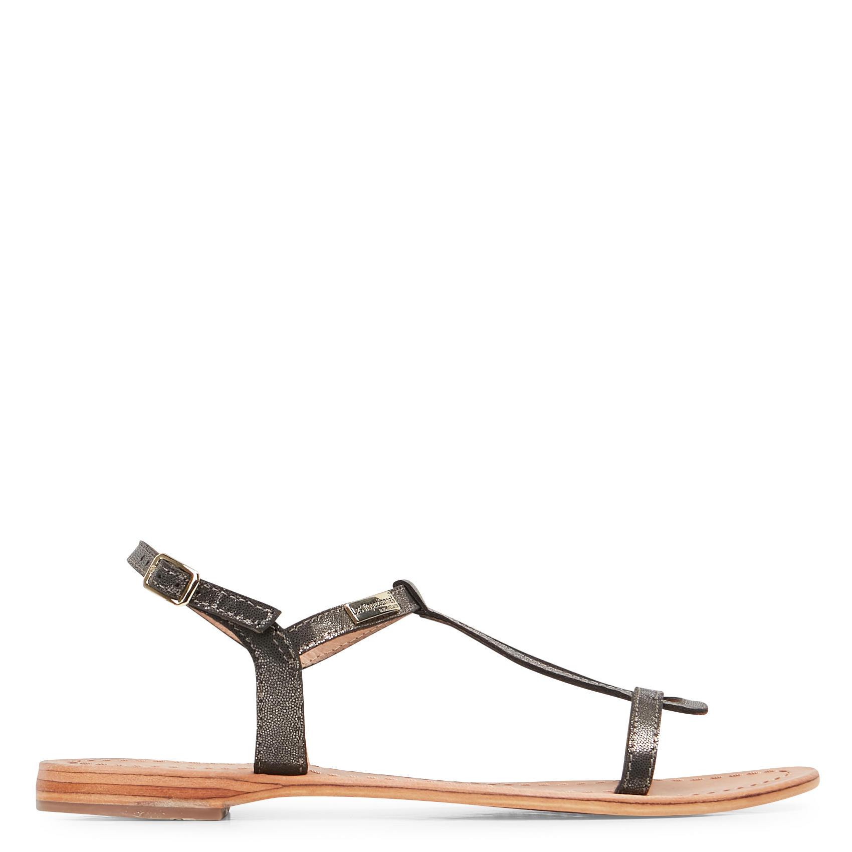 Metallic leather flat sandals LES TROPEZIENNES PAR M.BELARBI Black