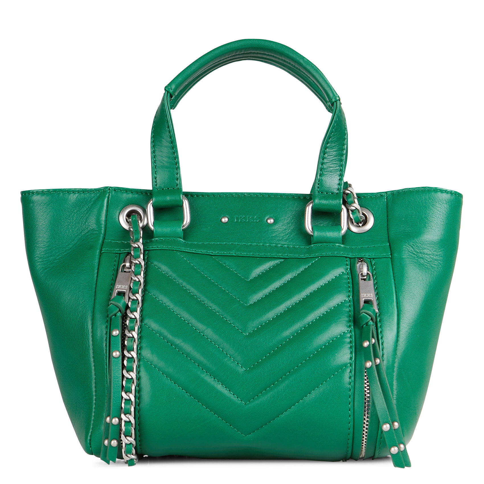 Sac Port Main En Cuir Vert Fluo Ikks Femme Place des Tendances