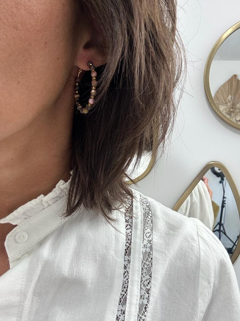 Ruby zoisite earrings GINANDGER Green