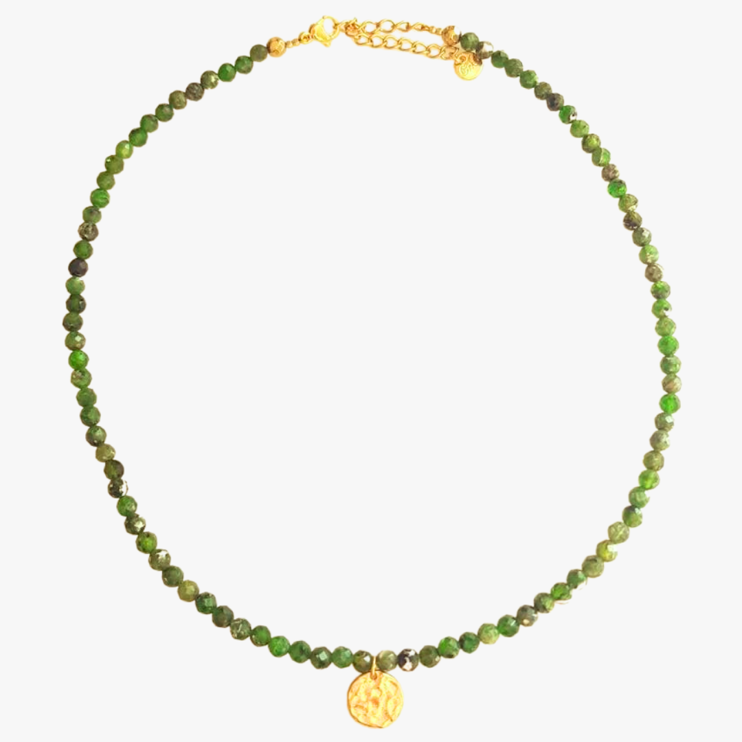 Diopside necklace GINANDGER Green