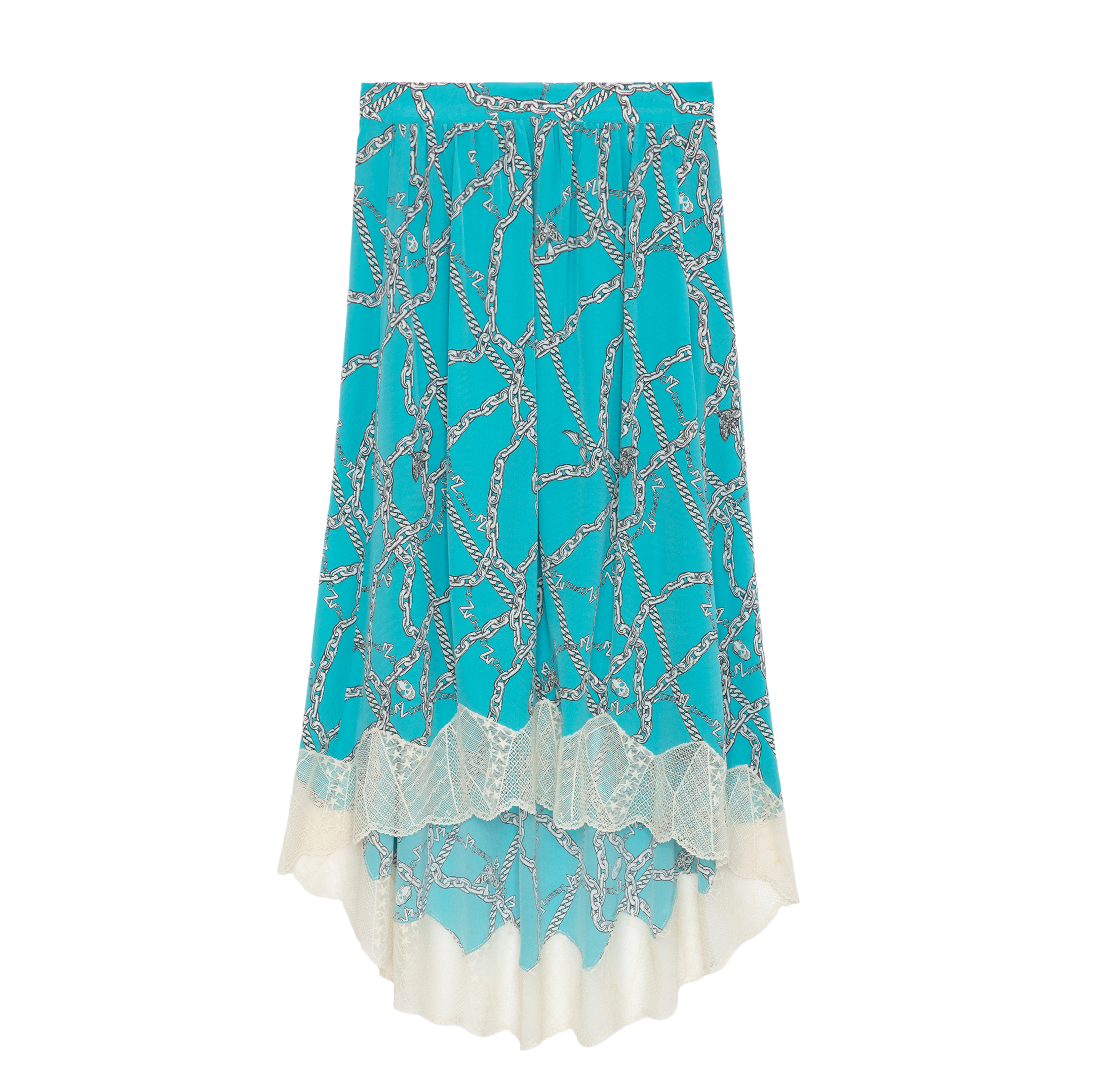 Jupe midi asymétrique en soie ZADIG&amp;VOLTAIRE Bleu