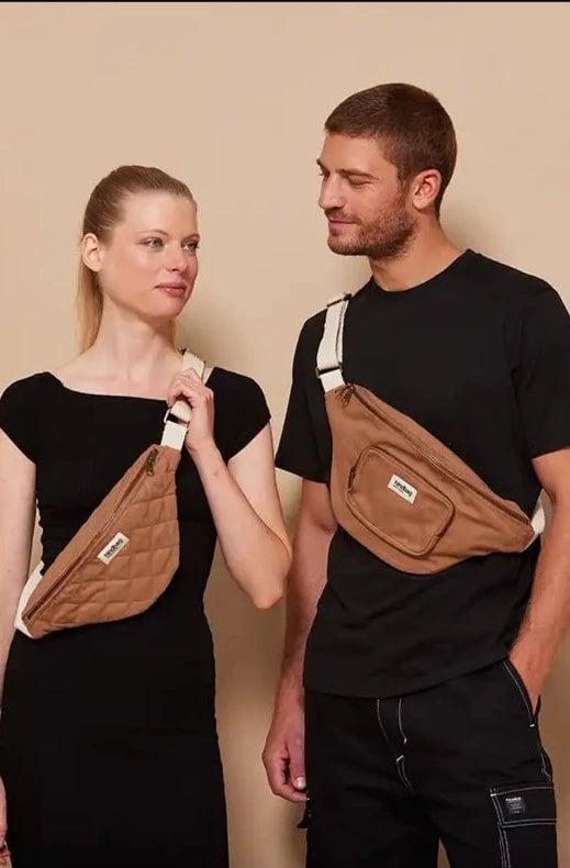 Cotton waist bag HINDBAG Brown
