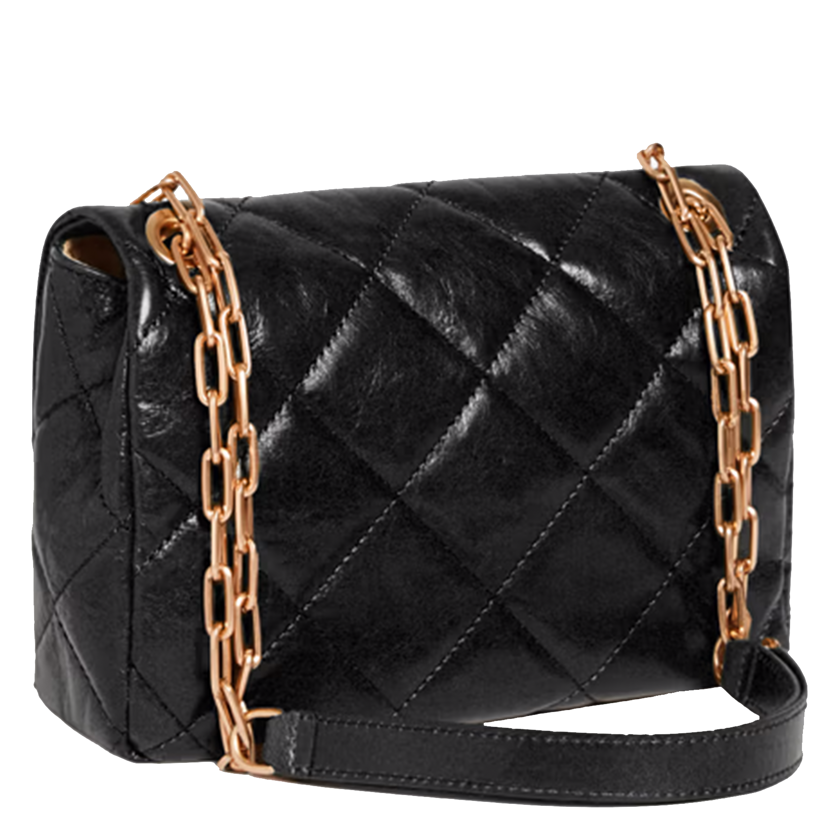 Leren crossbodytas  Zwart