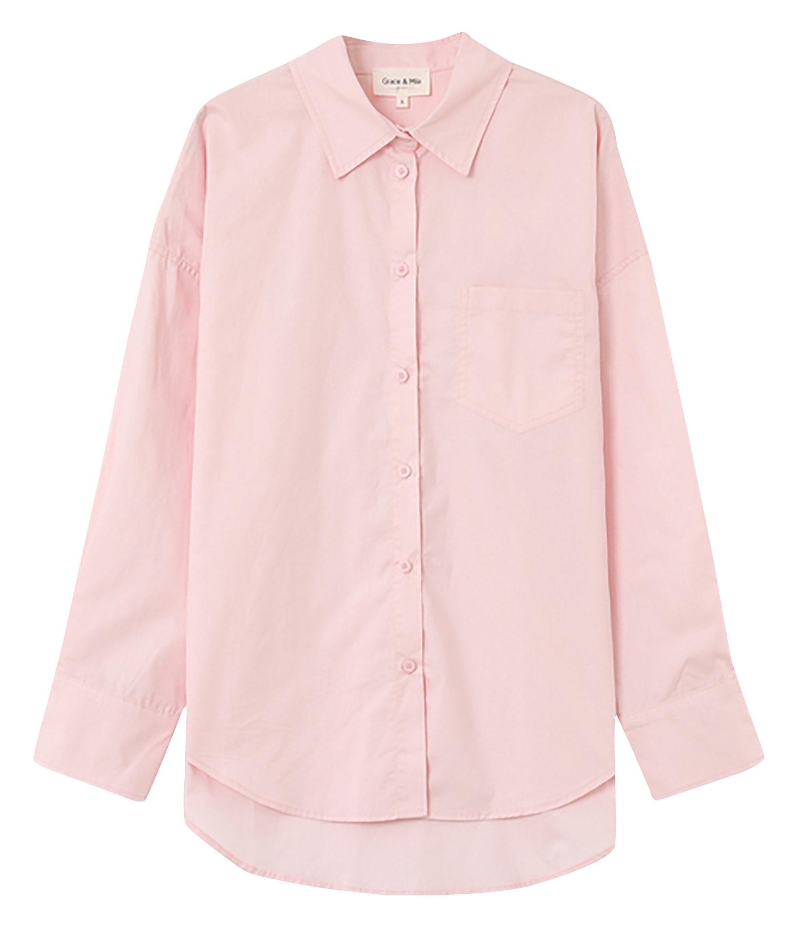 Oversized button-up shirt GRACE ET MILA Pink