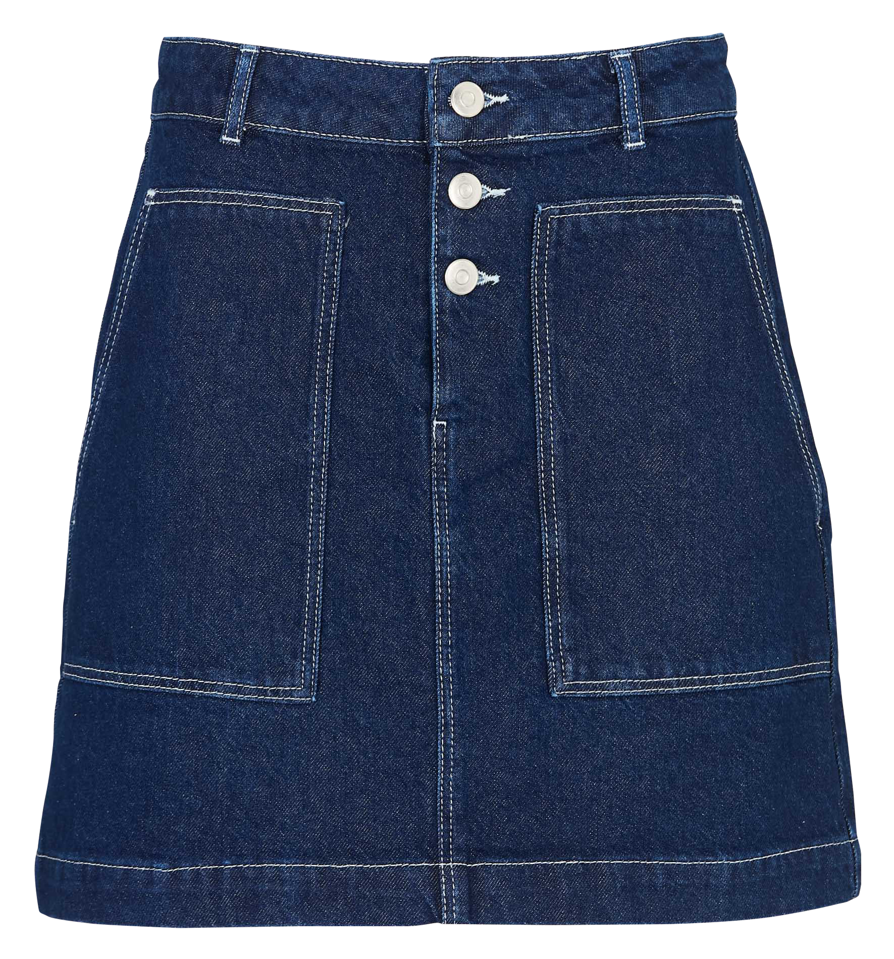 Ausgestellter Baumwollrock Blau