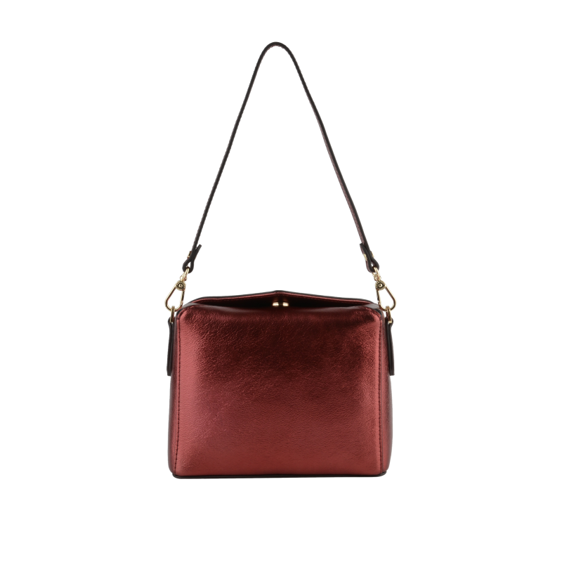 Sac porté travers - cuir de vachette POURCHET Rouge