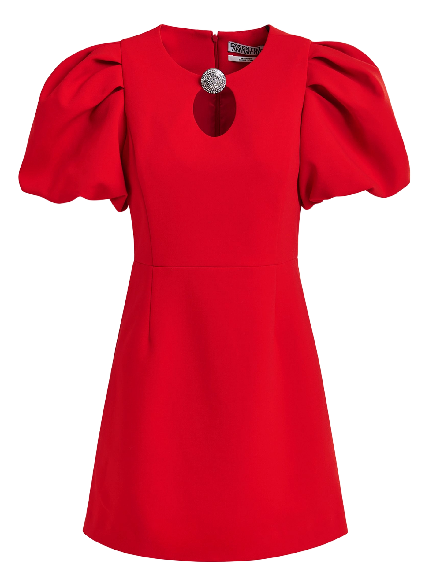 Short dress in mixed recycled fibers ESSENTIEL ANTWERP Red