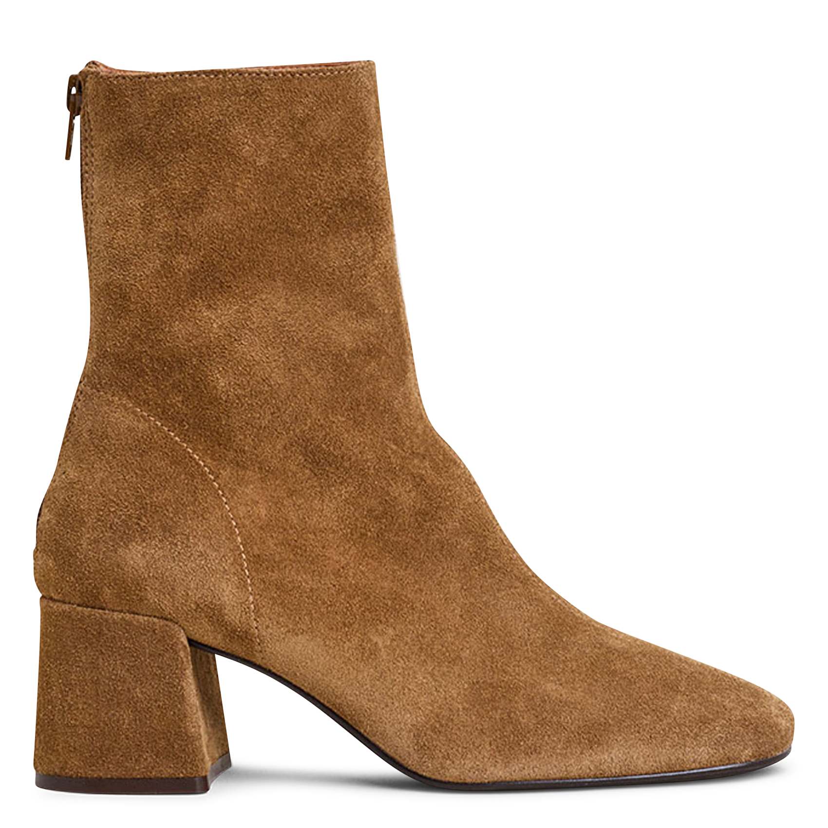 Suede leather heeled ankle boots JONAK Brown