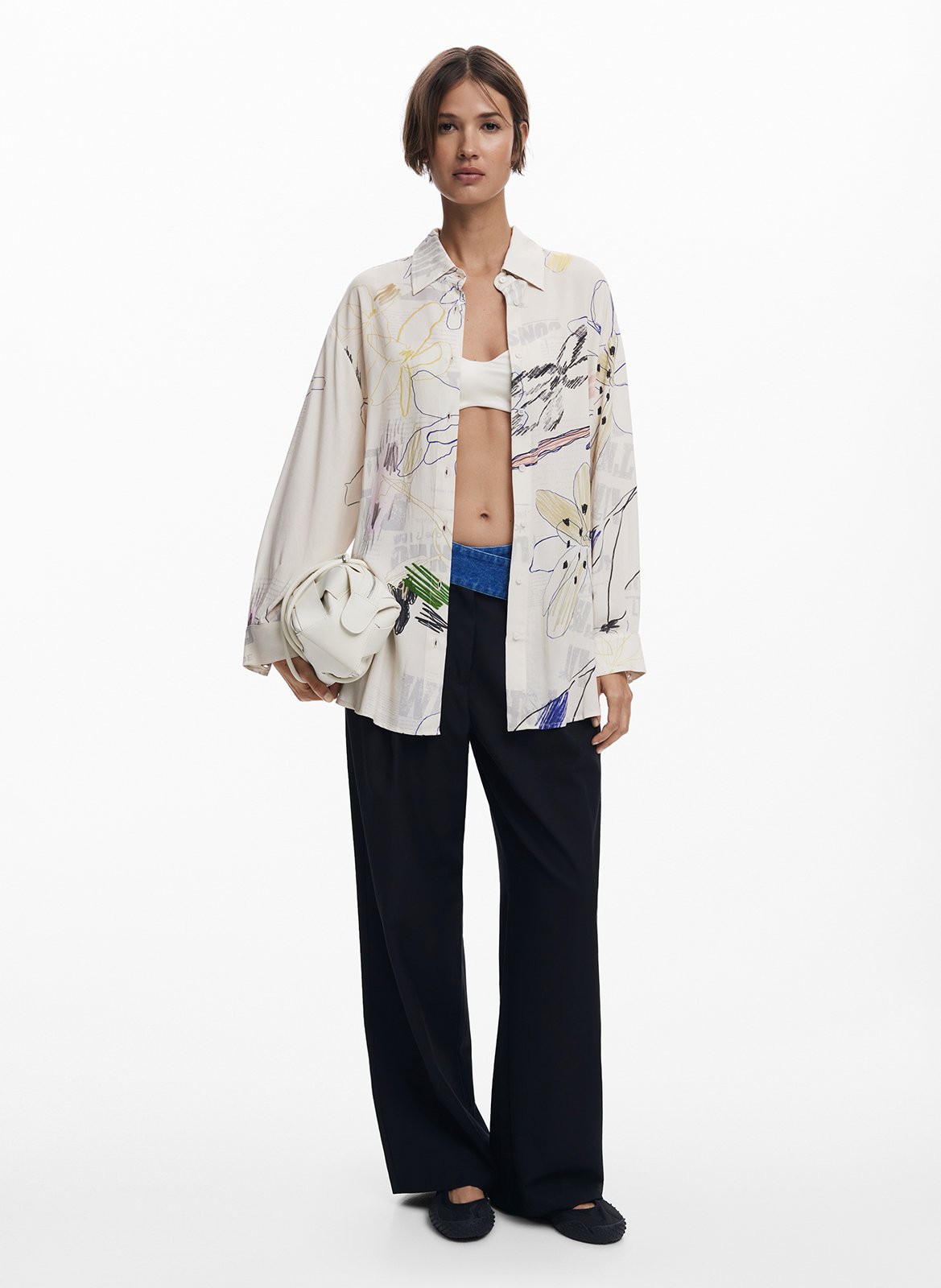 Chemise col classique imprimée DESIGUAL White