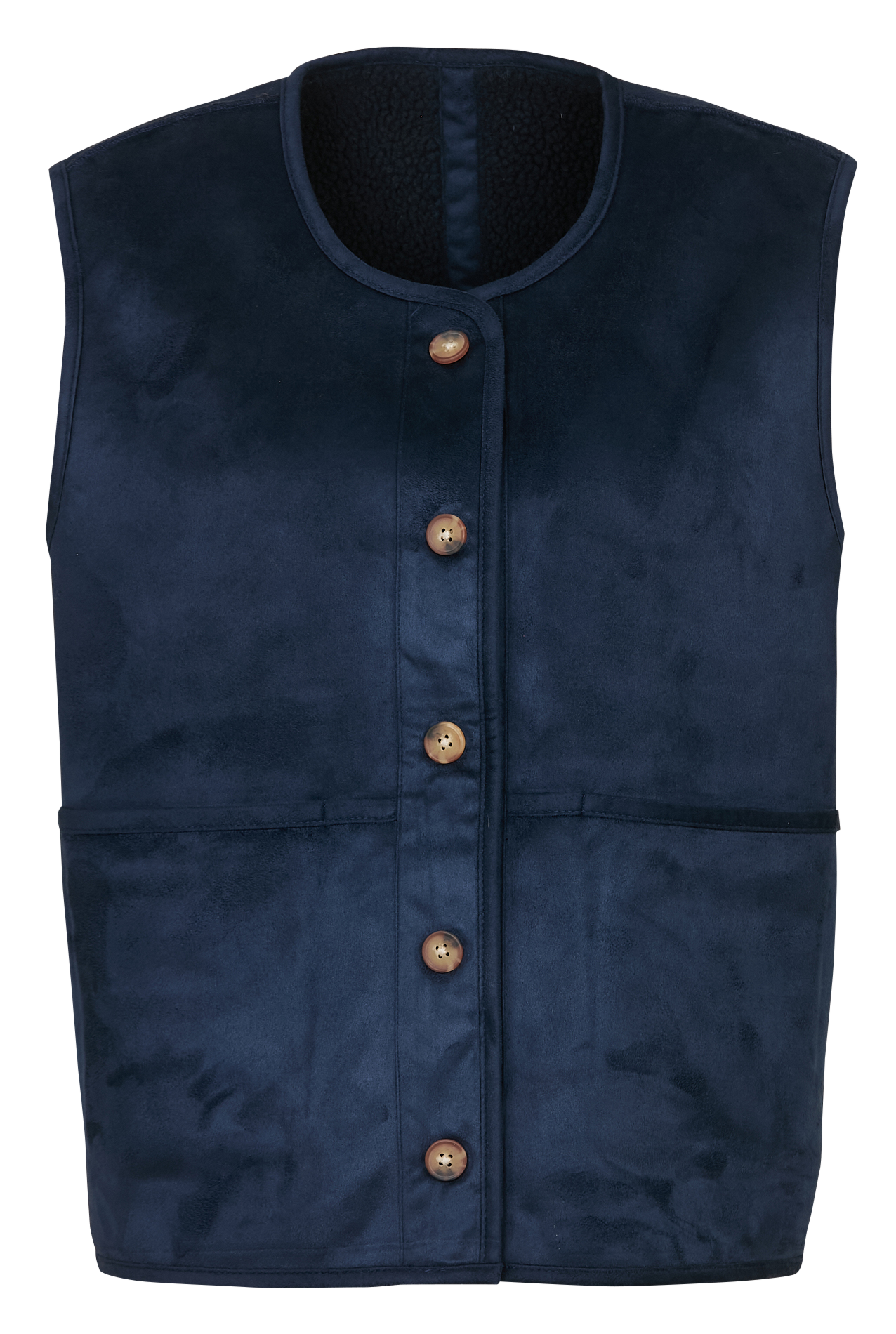 Omkeerbaar jasje van sherpa met ronde hals LAB DIP Blauw