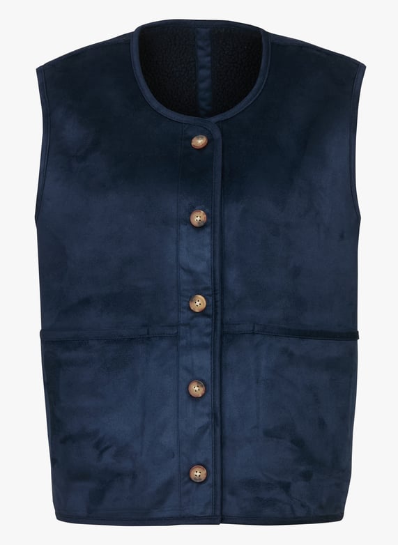 Reversible Jacket Robin Jeans Vest Round-neck Reversible Sherpa