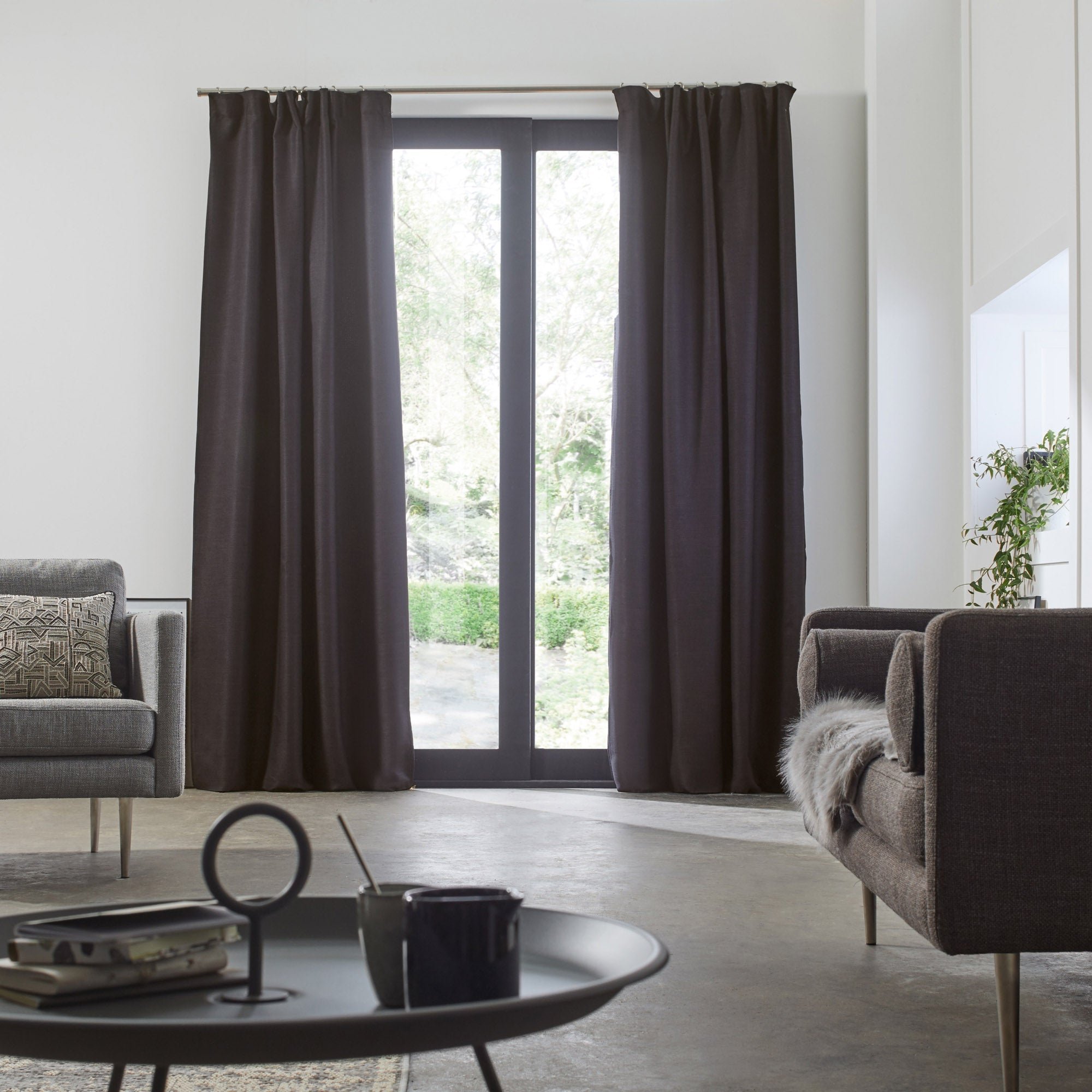 LINA - Blackout curtain with gathering tape MADURA Grey