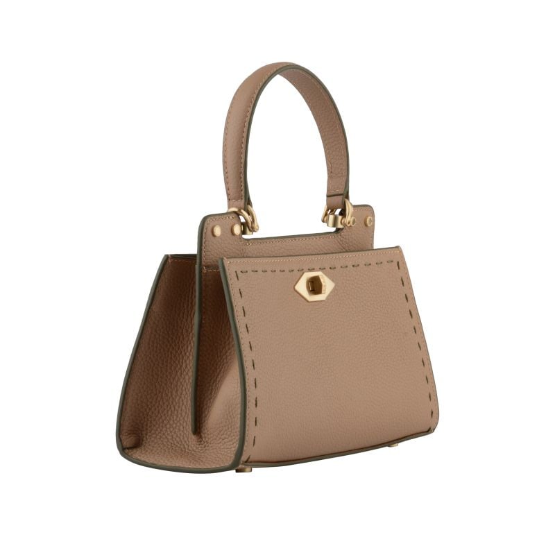 Handbag - cowhide leather POURCHET Brown