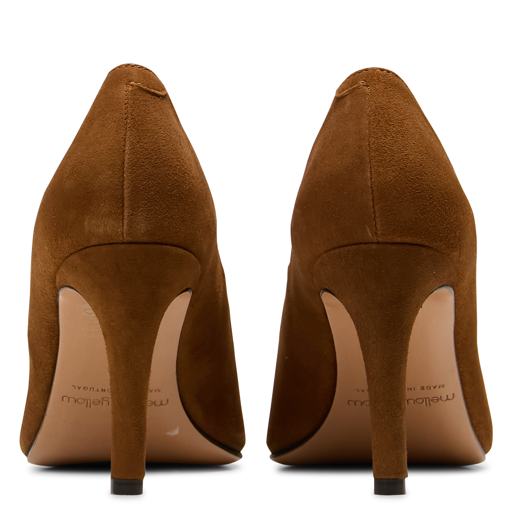 Spitze Pumps aus Veloursleder MELLOW YELLOW Braun