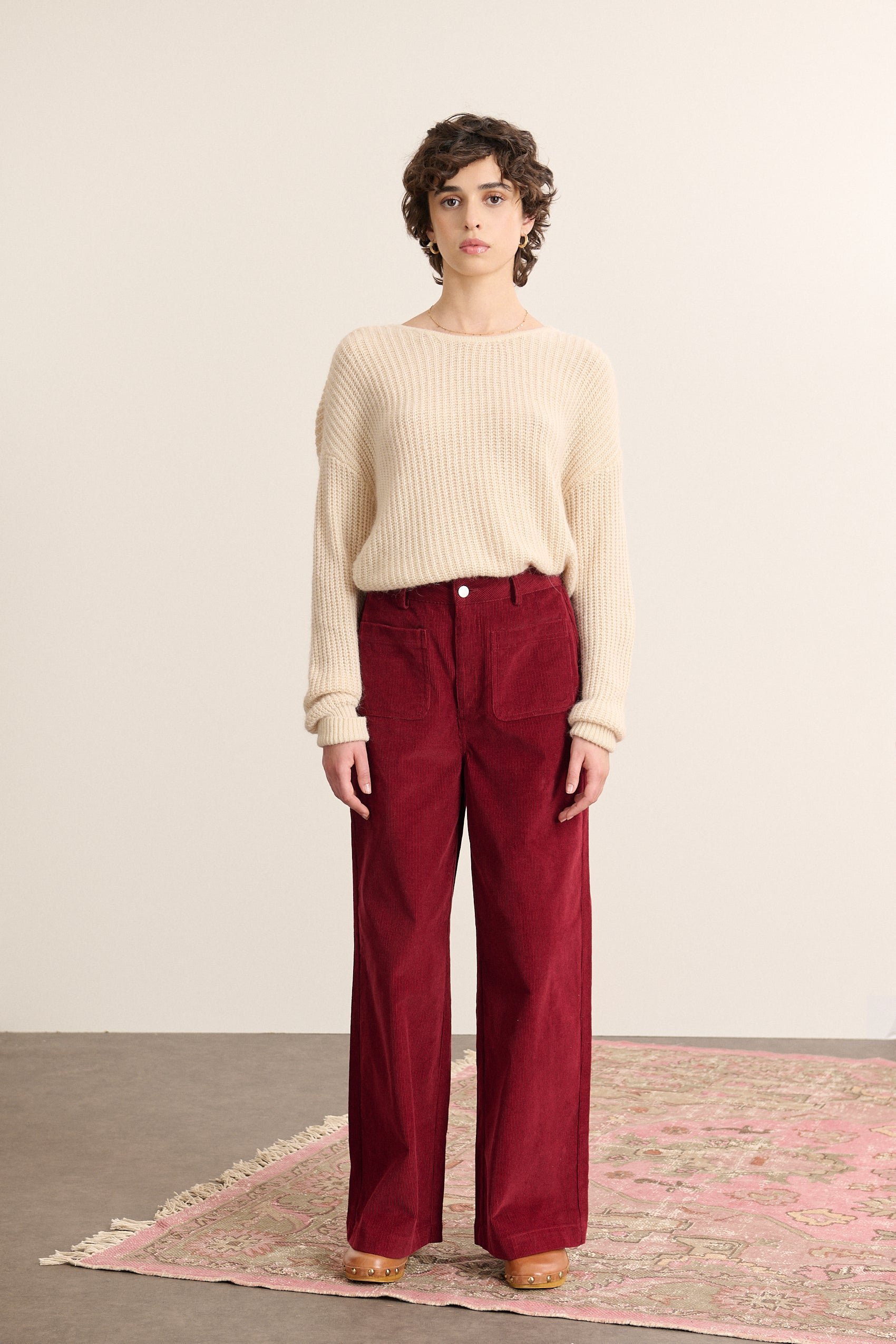 V-neck sweater with bow GARANCE PARIS Beige