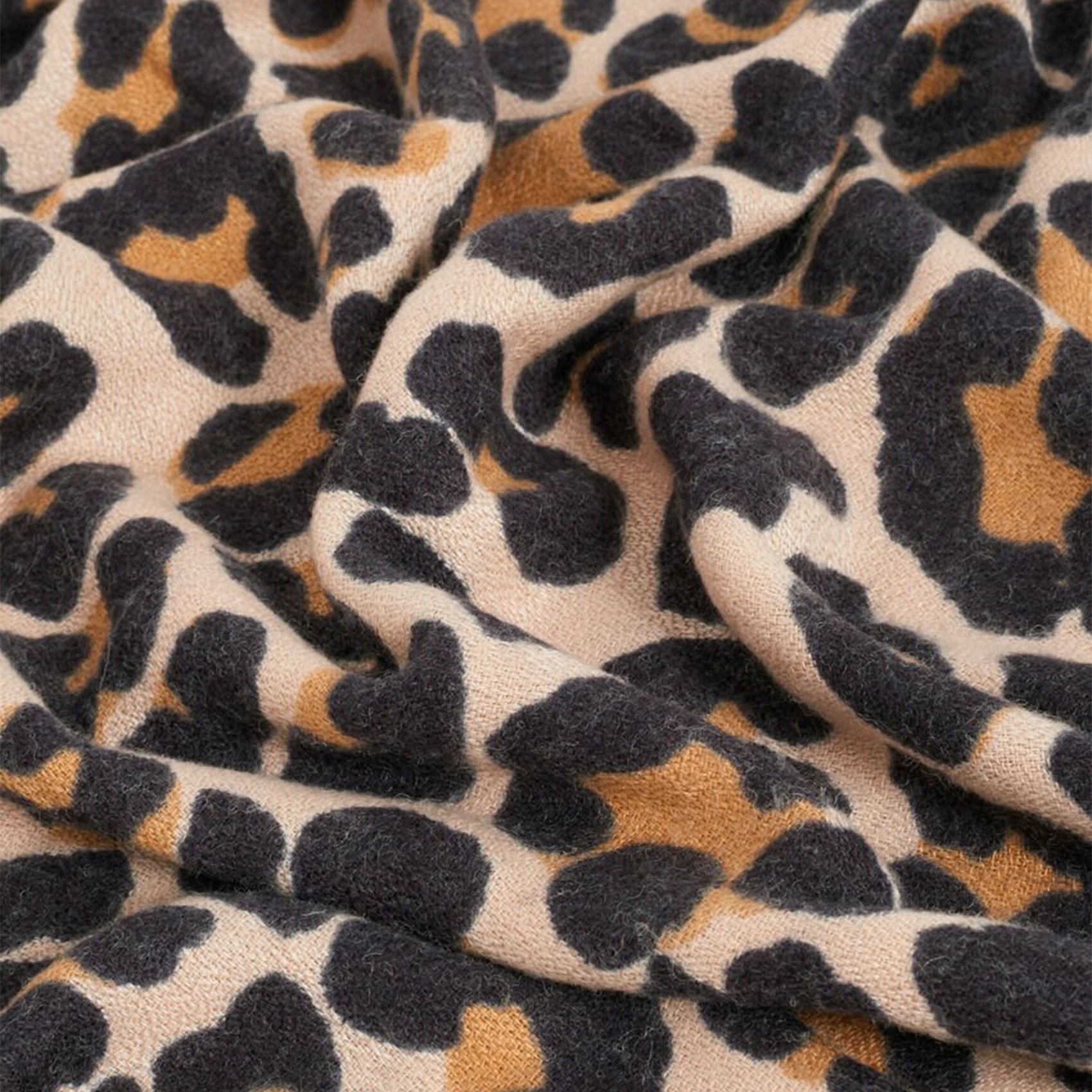 Leopard print scarf CAROLL Beige
