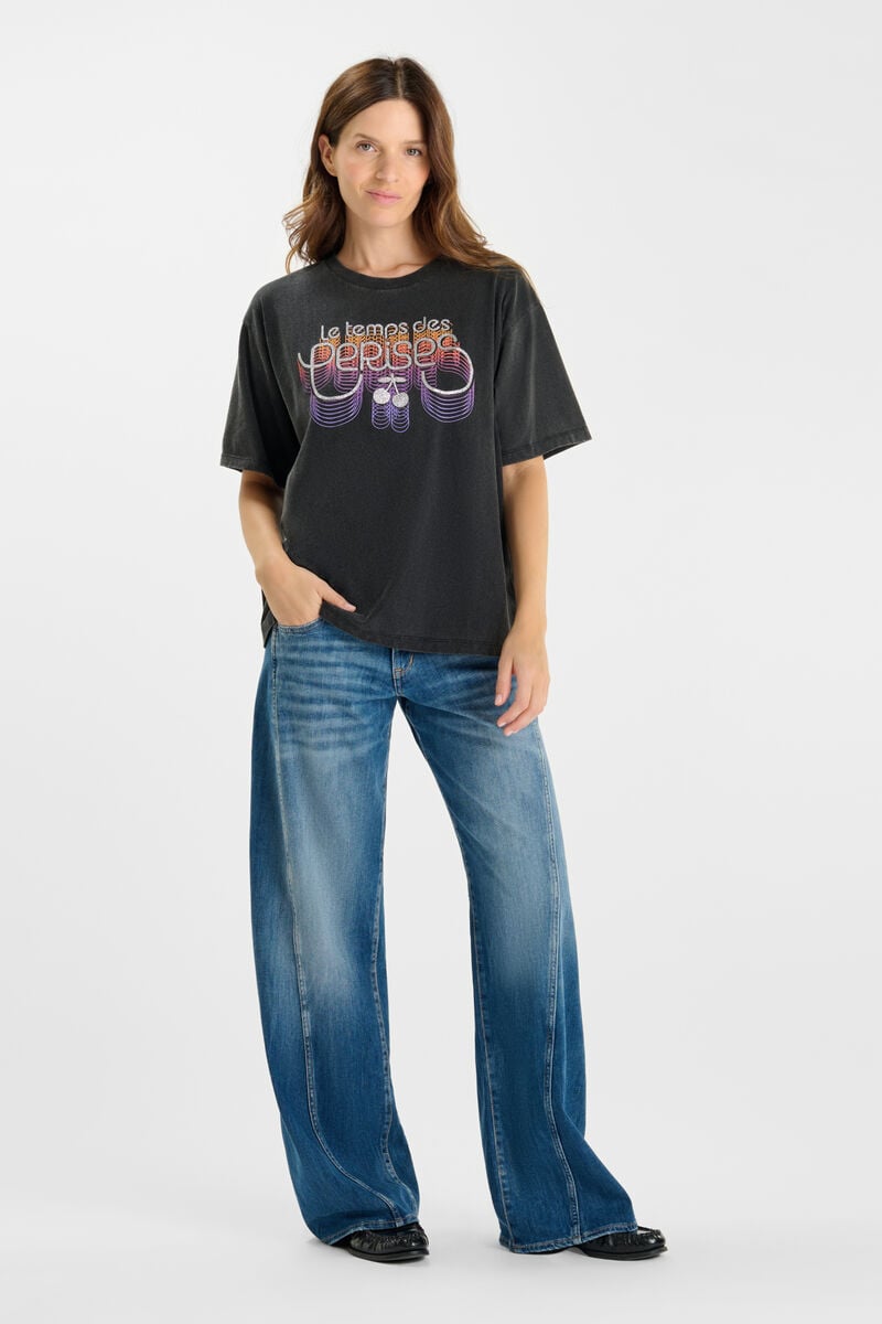 Tommy Badge T-shirt LE TEMPS DES CERISES Black