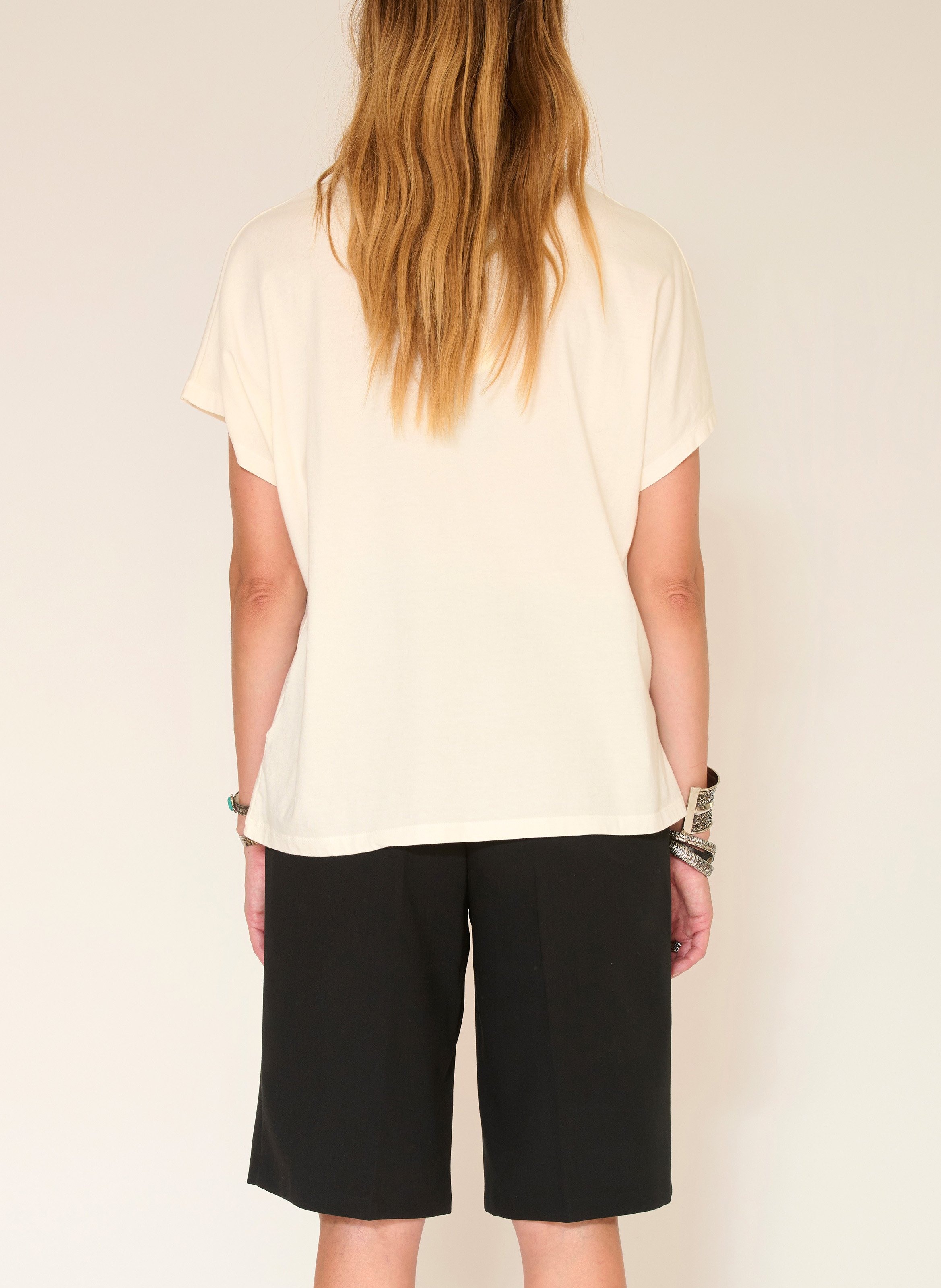 Tee-shirt oversize col rond en coton MKT Beige