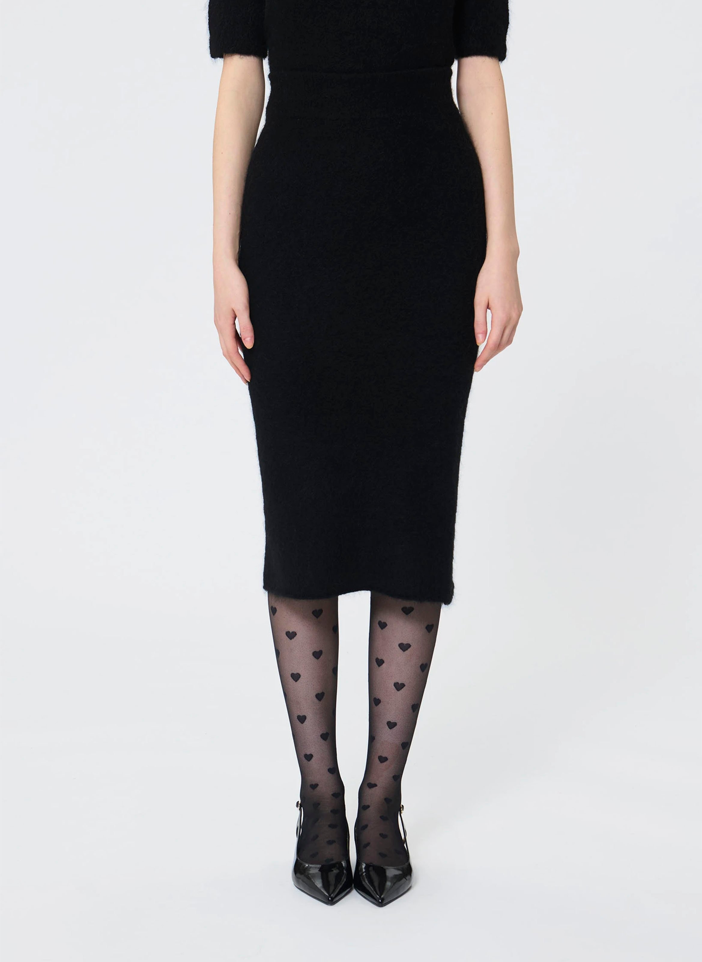 Jupe longue en maille en alpaga mélangé TARA JARMON