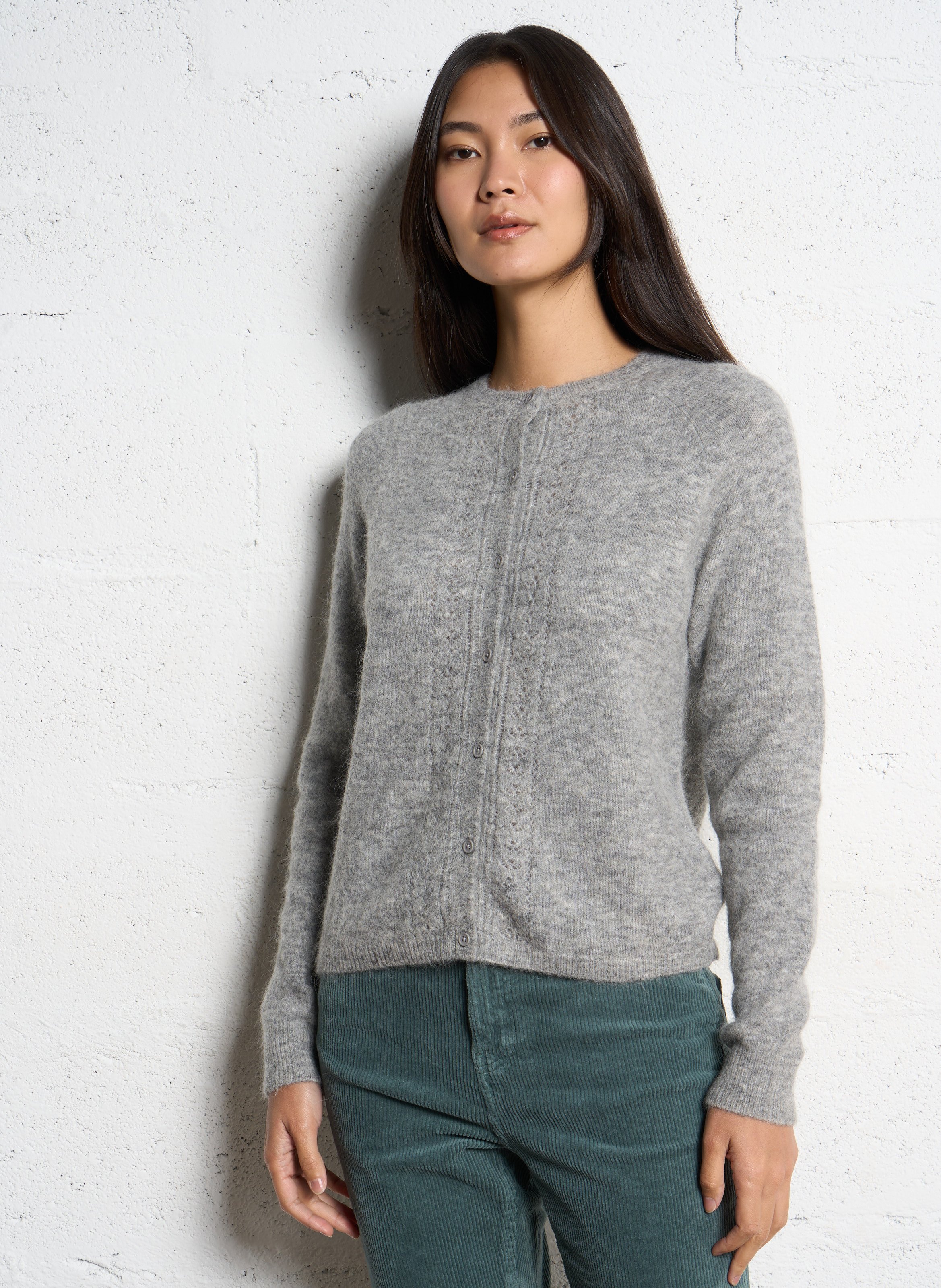 Gilet col rond SUD EXPRESS Gris