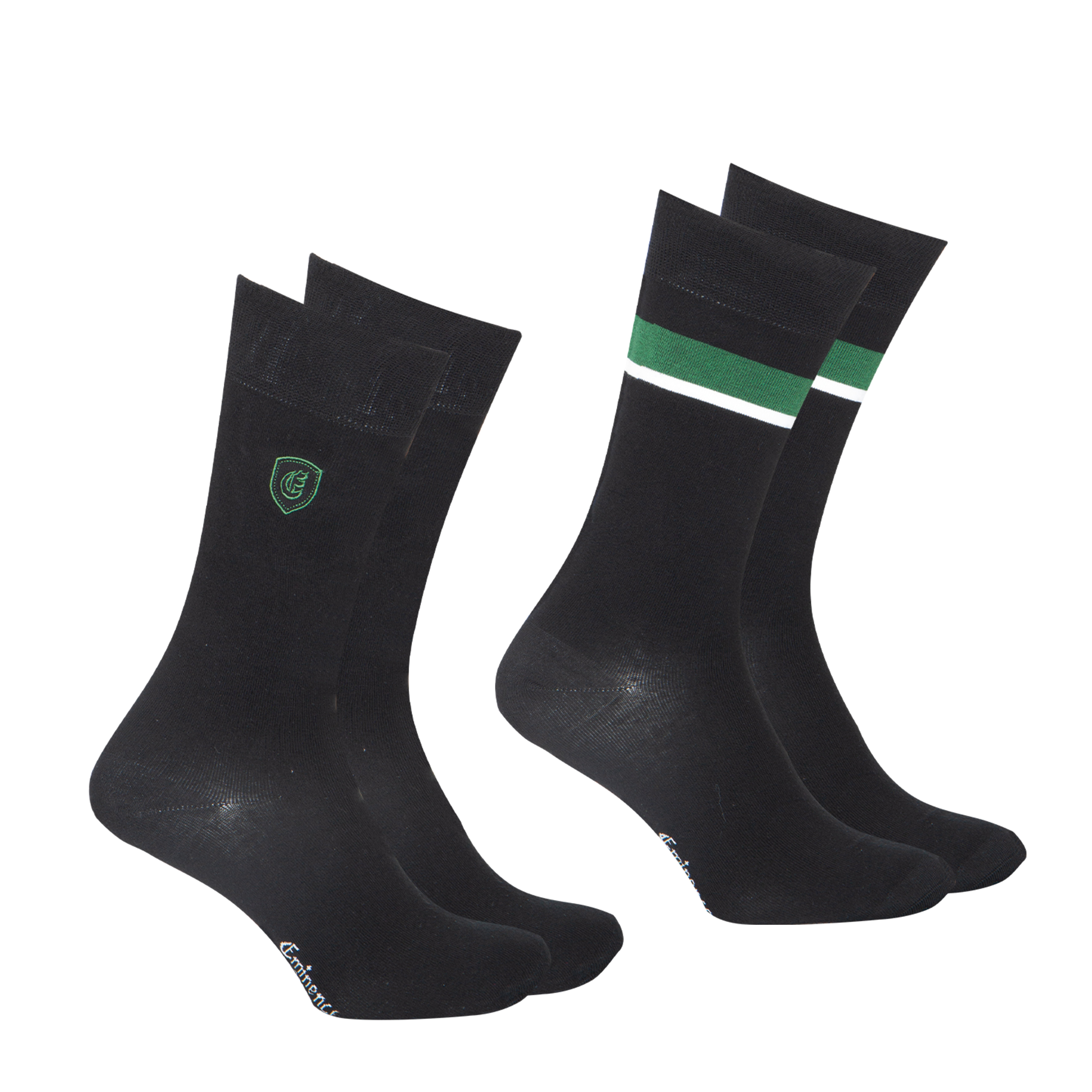 Set of 2 pairs of men's mid-high fancy socks by Eminence EMINENCE Black