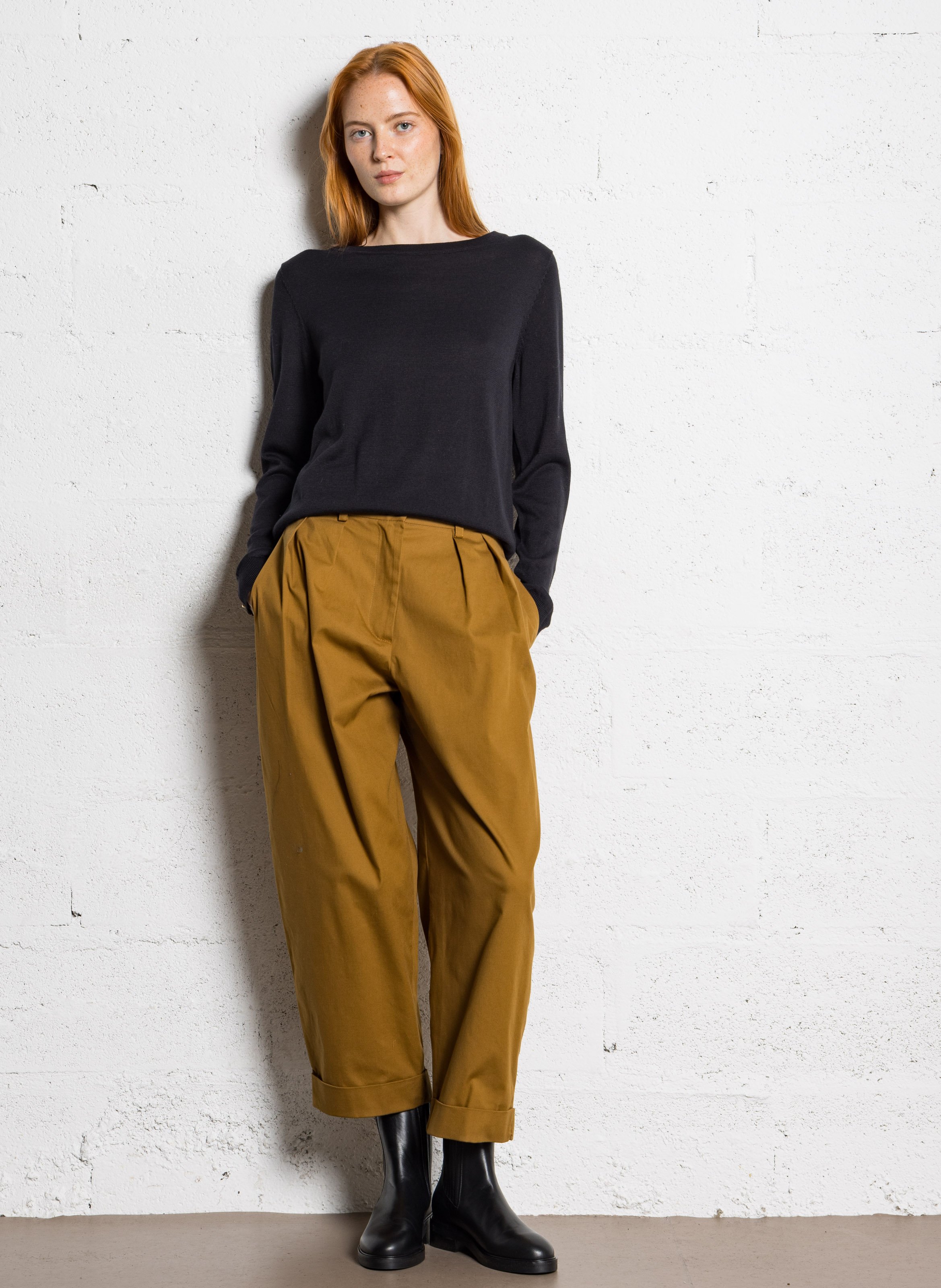 Pull droit uni en maille fine VILA Noir