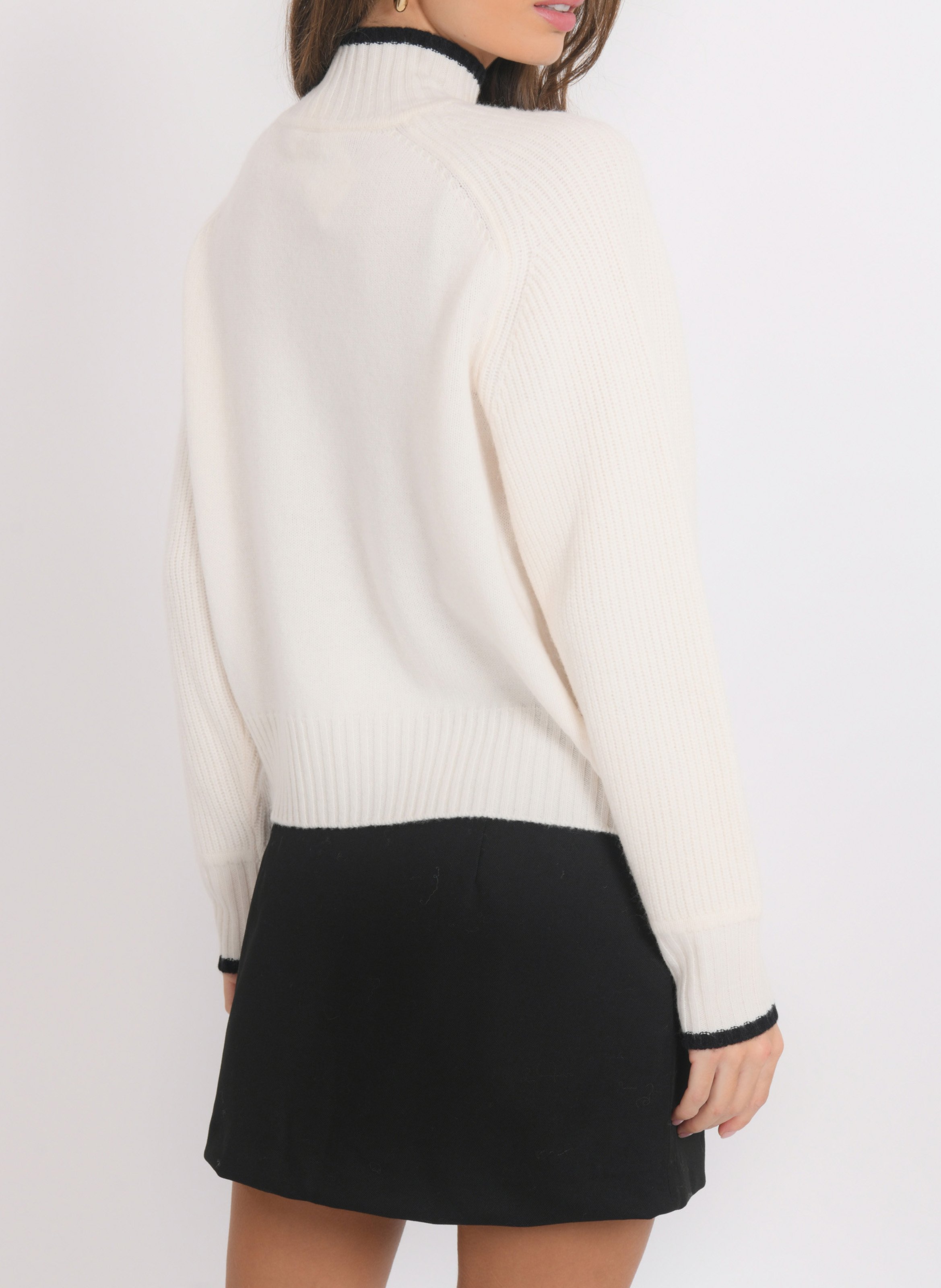 Oversize-Pullover mit Stehkragen aus Wolle und Kaschmir KOOKAI Weiss