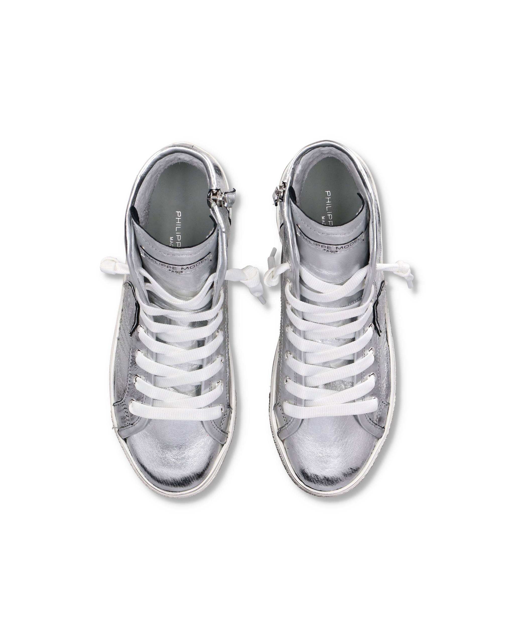 Paris High Top Sneakers PHILIPPE MODEL Silver