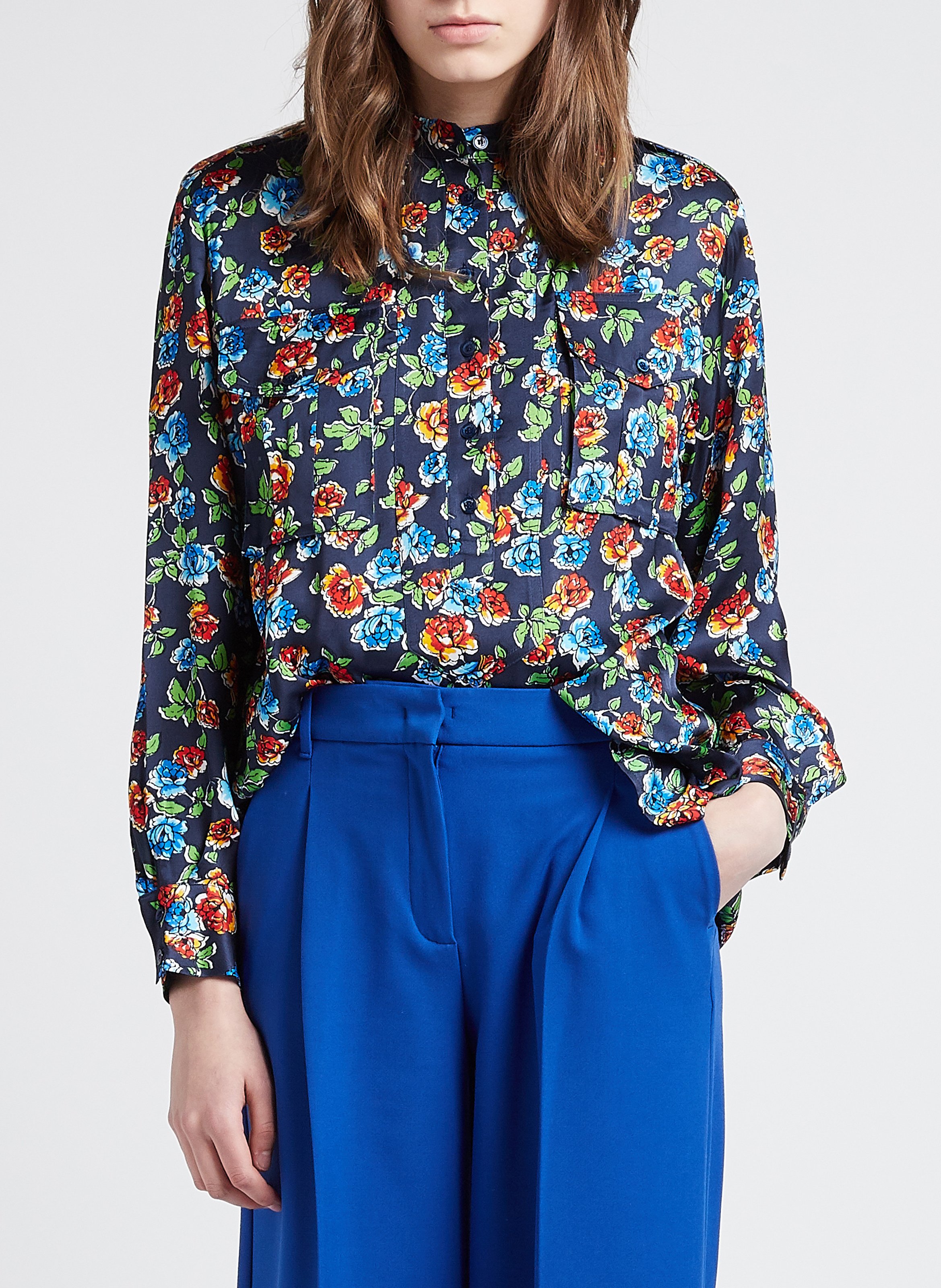 Fluid printed mandarin-collar shirt MAX&Co. Multicolored