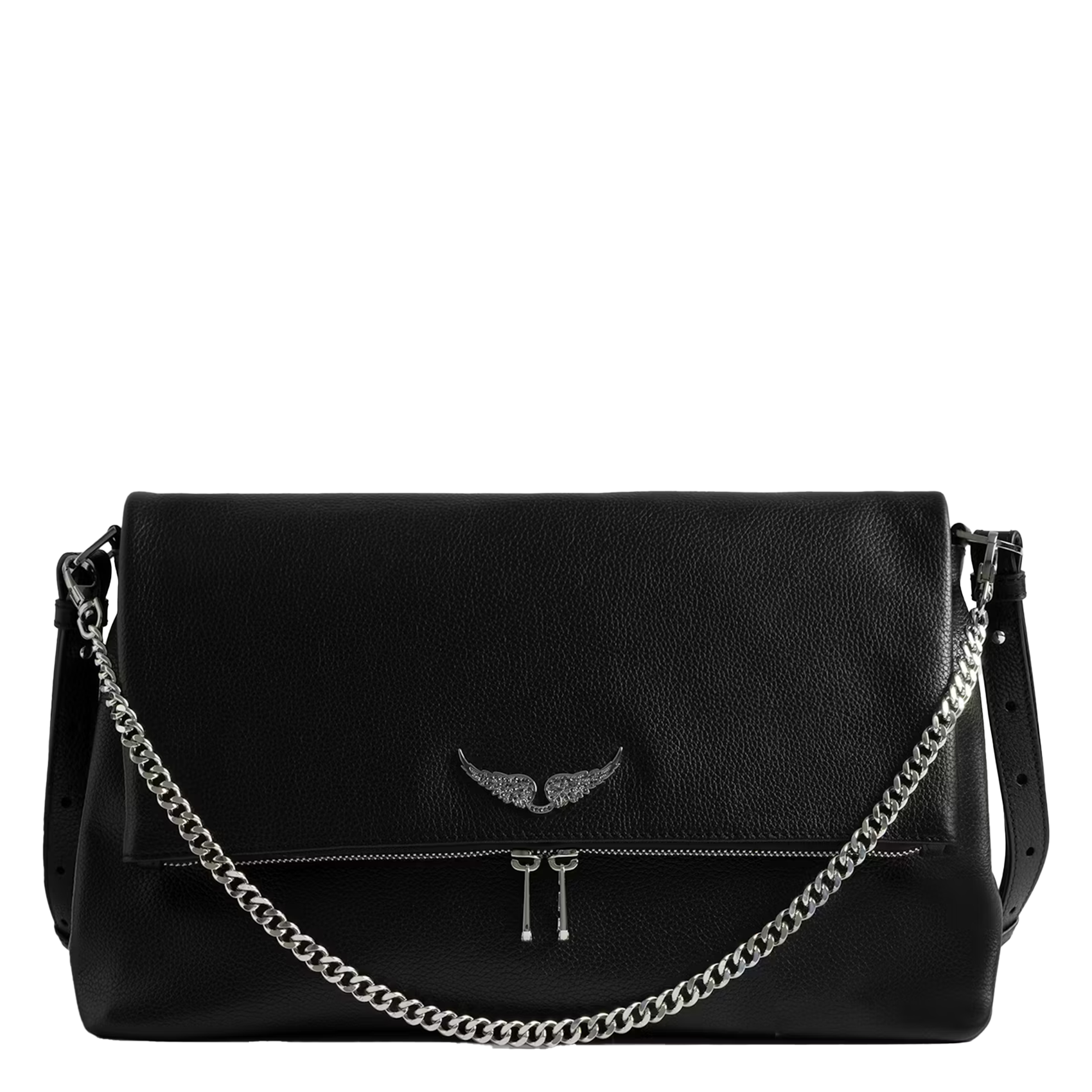 Sac en cuir grainé à bandoulière ZADIG&VOLTAIRE Negro