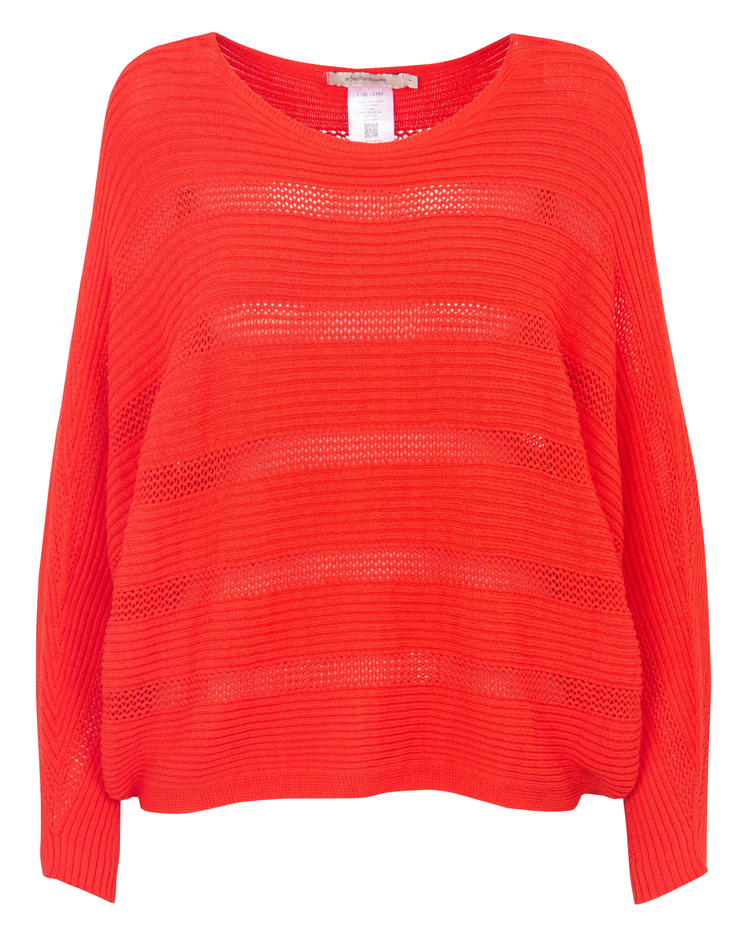 Pull court esprit cape en maille unie LA FEE MARABOUTEE Rose