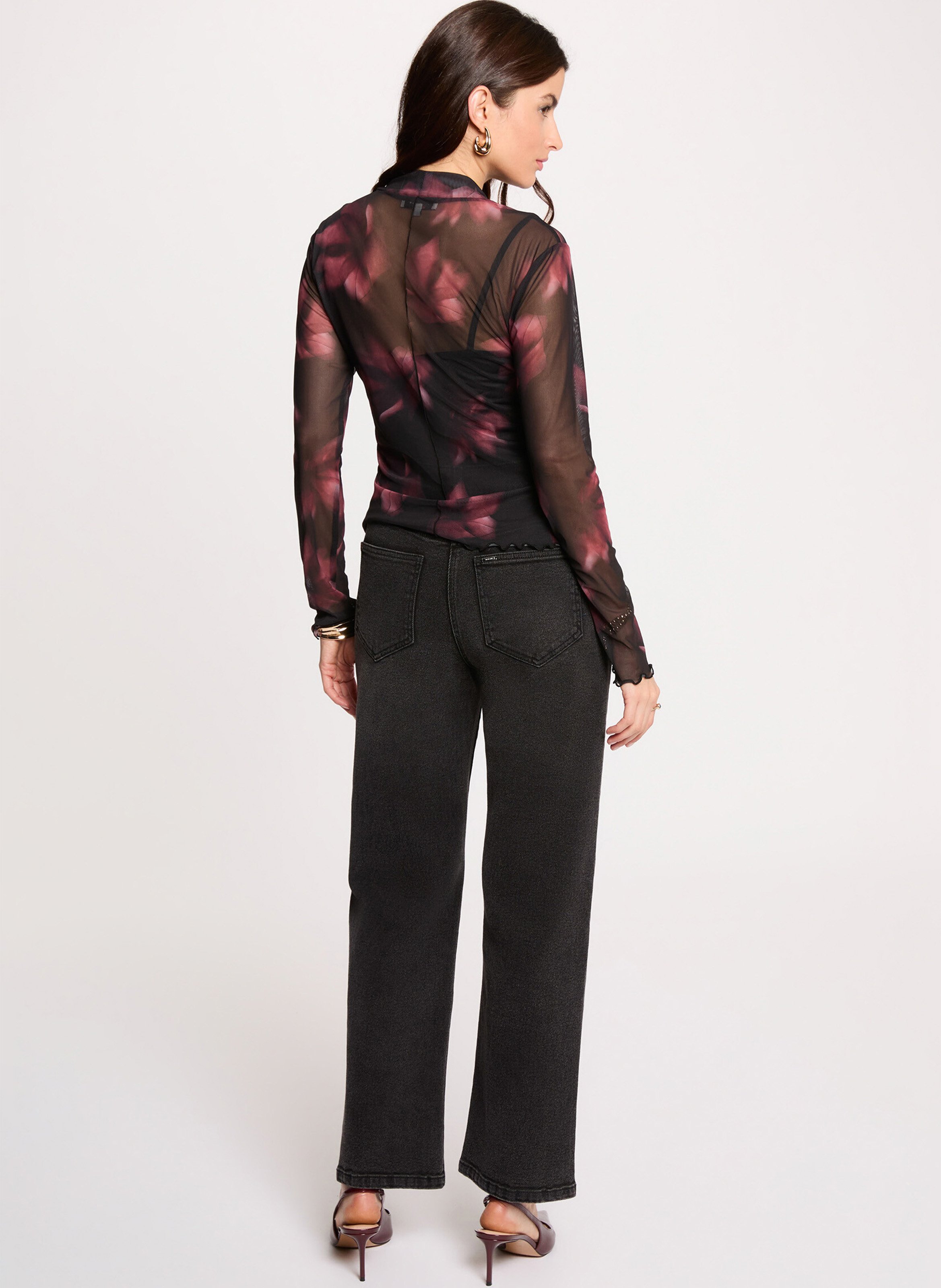 Tee-shirt droit transparent imprimé MORGAN Multicolore