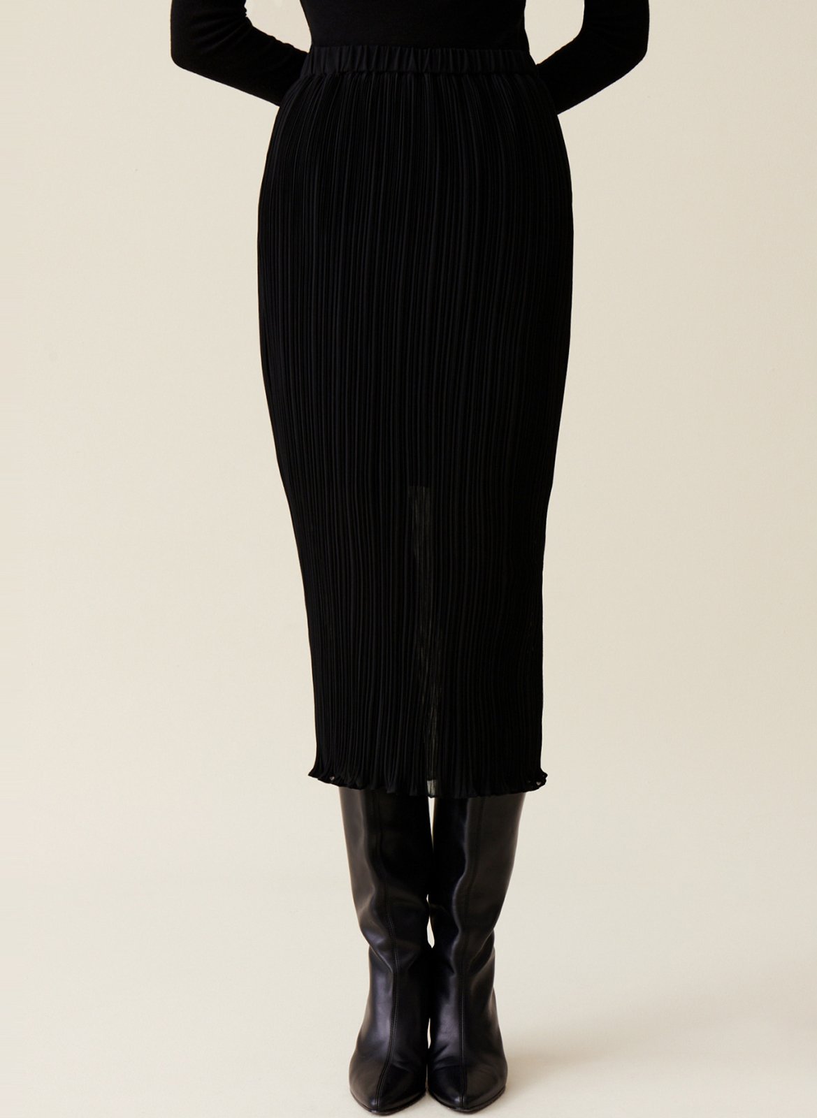 Mid-length pleated skirt CLAUDIE PIERLOT Black